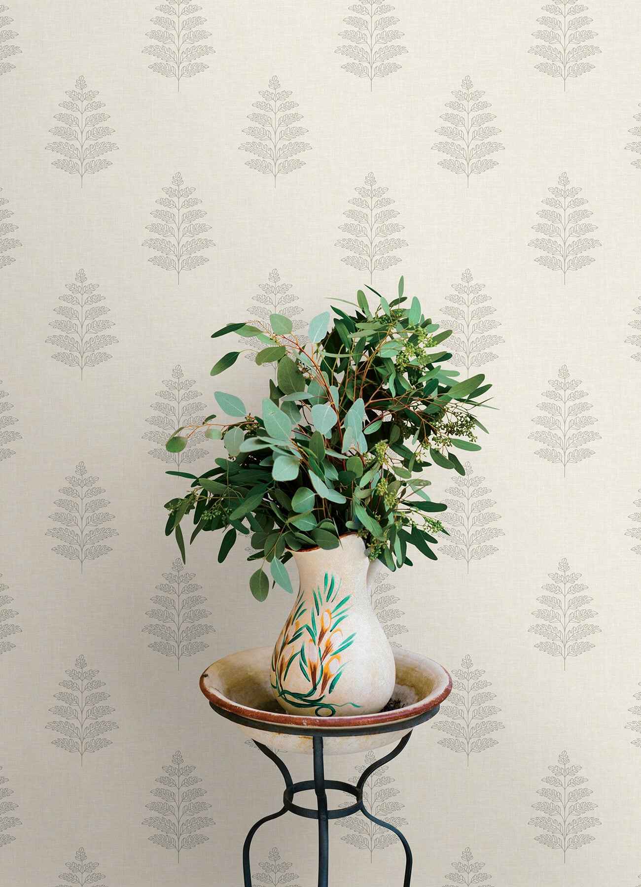 Frond Cream Leaf Wallpaper - York Wallcoverings - 4169-83125