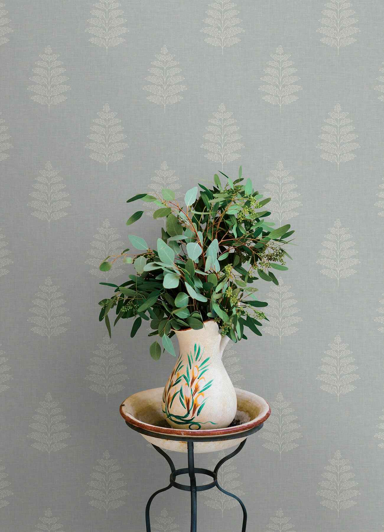 Frond Light Blue Leaf Wallpaper - York Wallcoverings - 4169-83130