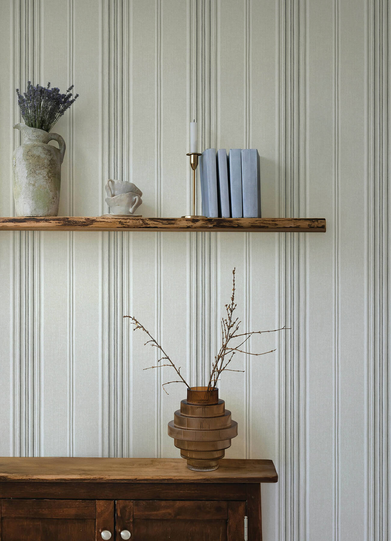 calvados-grey-linen-stripe-wallpaper-york-wallcoverings-4169-83124 - York Wallcoverings Wallpaper