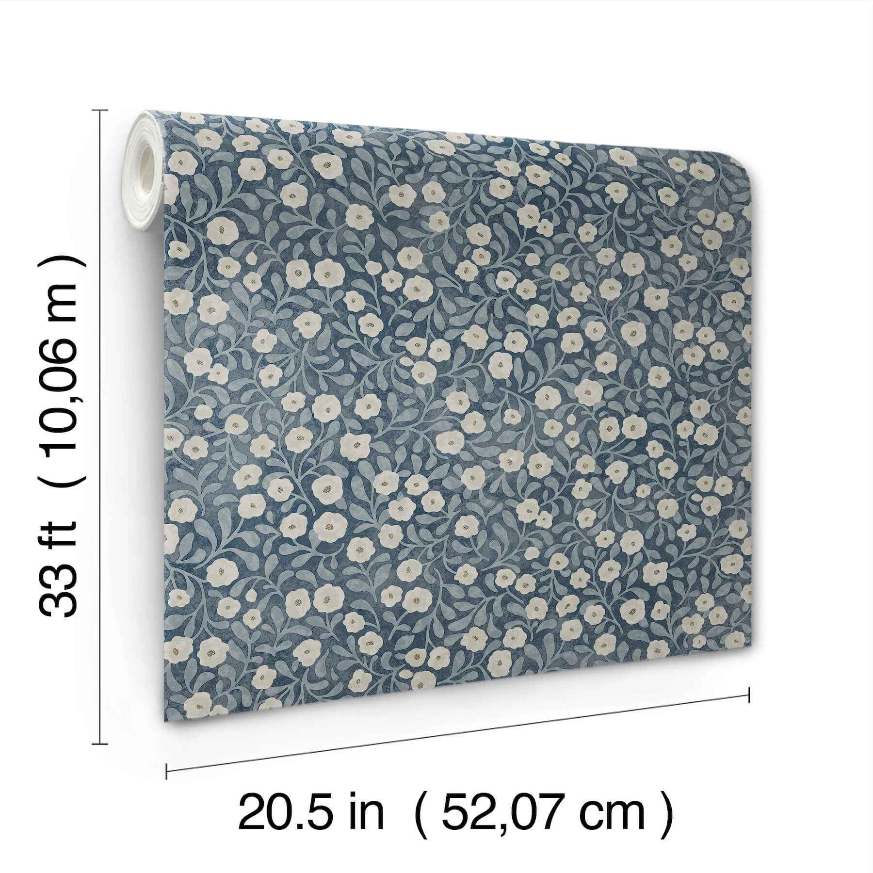 Poppy Trail Dark Blue Floral Wallpaper - York Wallcoverings - 4169-83135 - York Wallcoverings Wallpaper