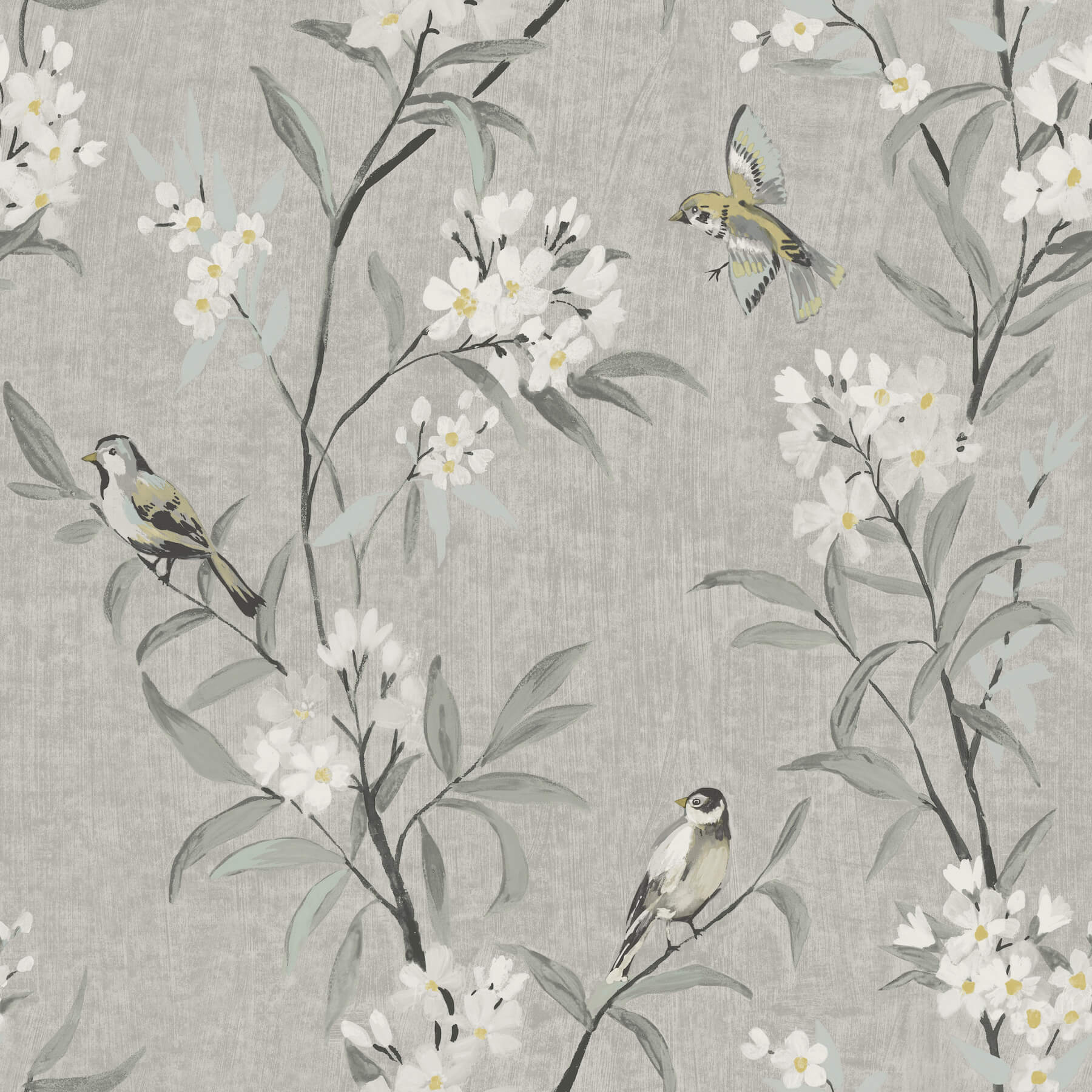 tea-olive-gray-finch-frolic-wallpaper-york-wallcoverings-4169-83141 - York Wallcoverings Wallpaper