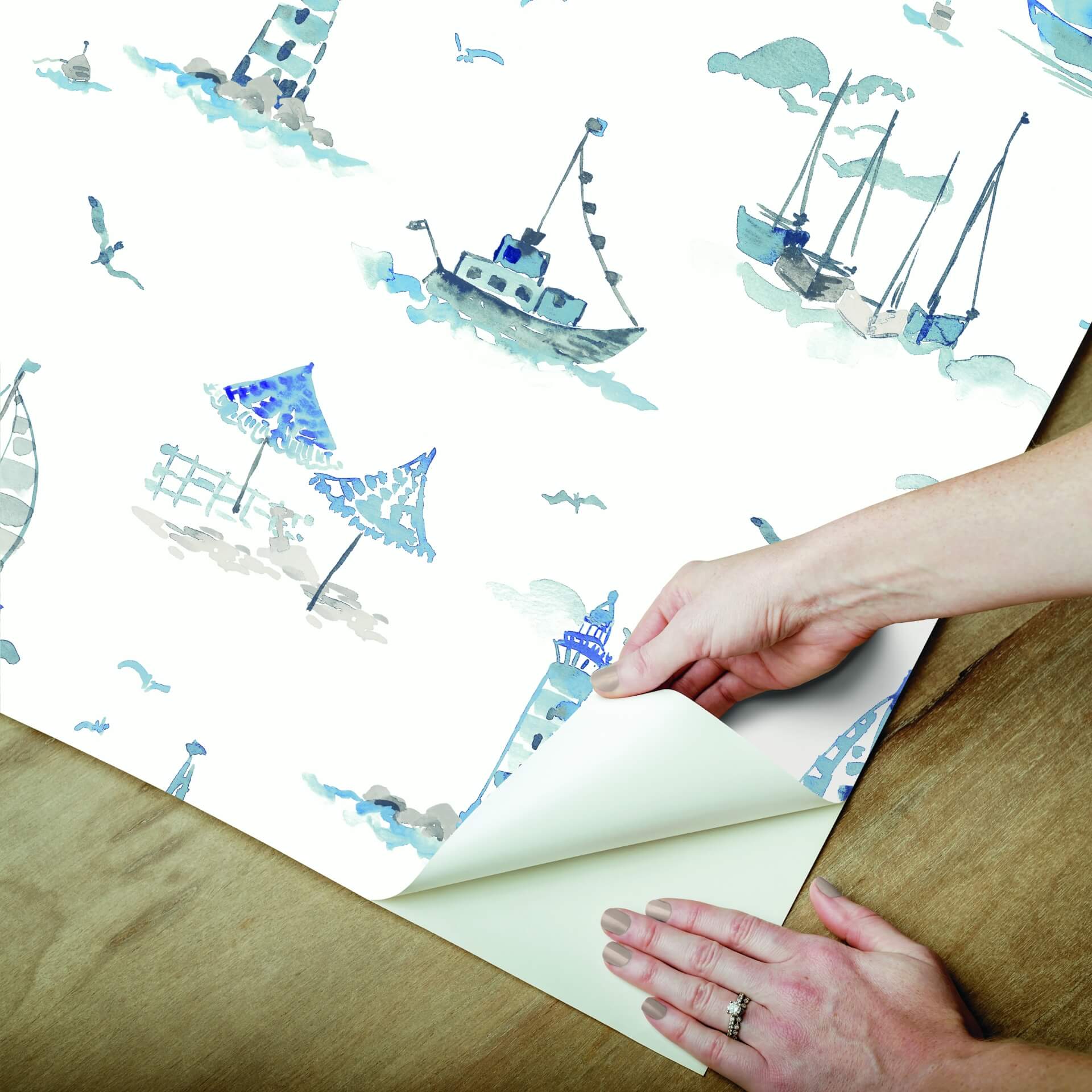 set-sail-blue-peel-and-stick-wallpaper-york-wallcoverings-nus6499 - York Wallcoverings Wallpaper