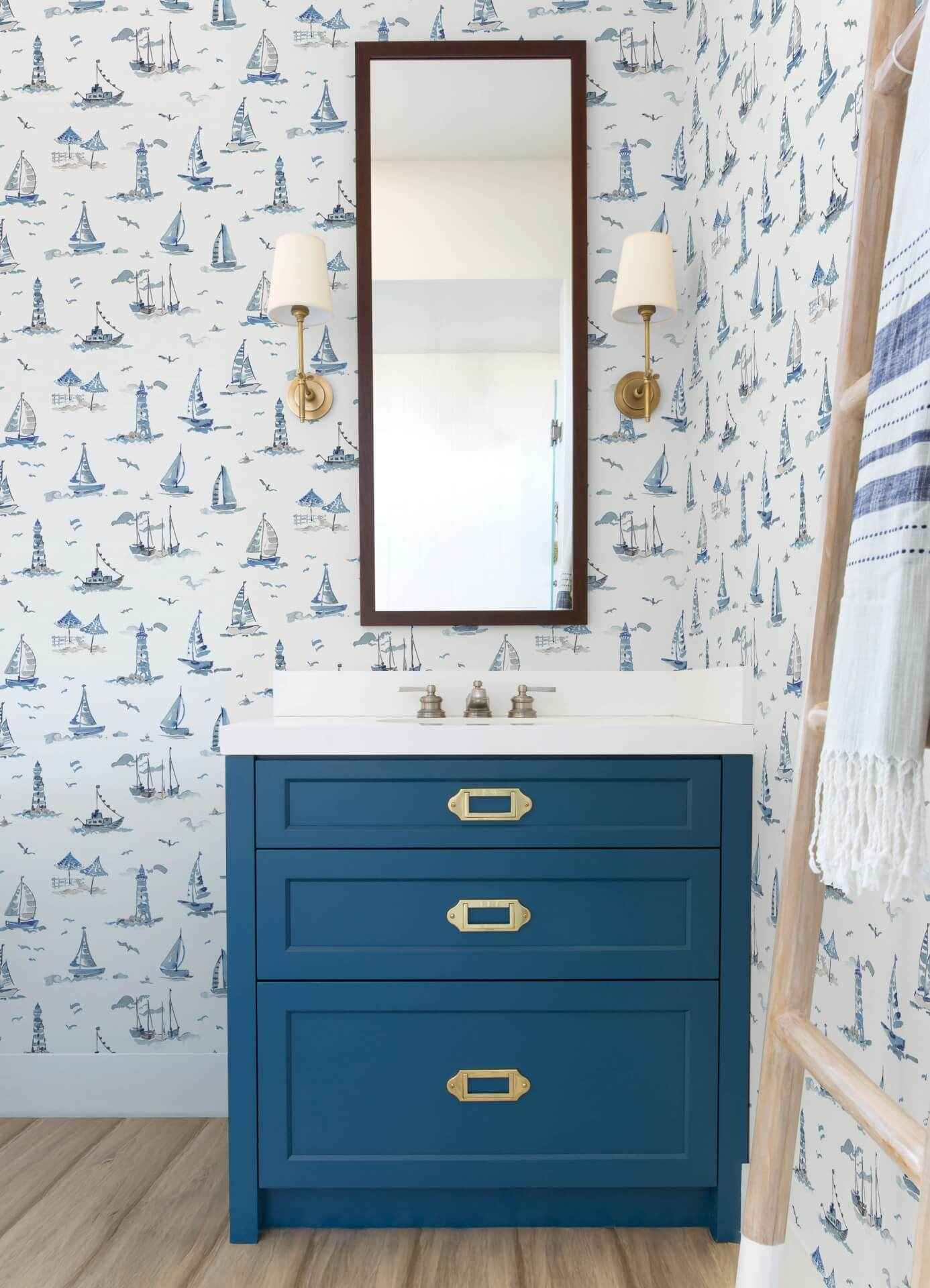 Set Sail Blue Peel & Stick Wallpaper - York Wallcoverings - NUS6499 - York Wallcoverings Wallpaper