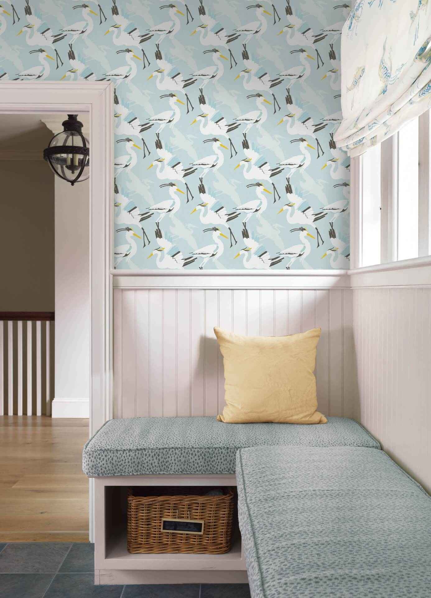 Coastal Wings Blue Peel and Stick Wallpaper - York Wallcoverings - NUS6501 - York Wallcoverings Wallpaper