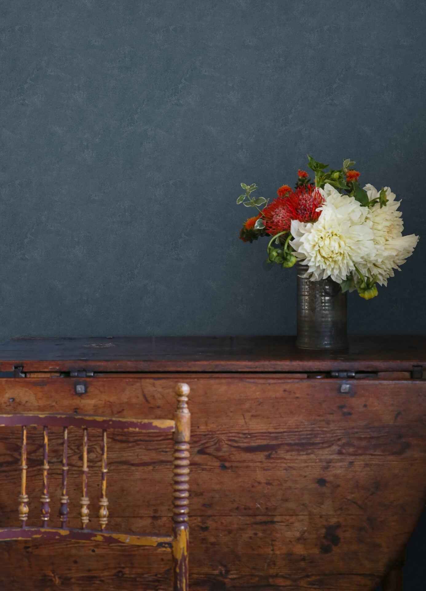 Mr Kate Daphne Limewash Moody Blue Peel and Stick Wallpaper - York Wallcoverings - RMWS1310 - York Wallcoverings Wallpaper