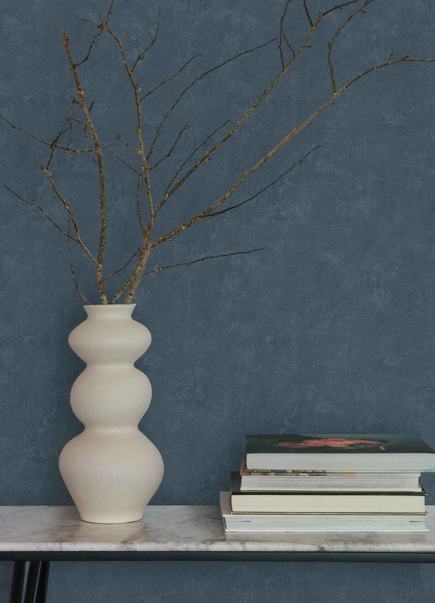 Mr Kate Daphne Limewash Moody Blue Peel and Stick Wallpaper - York Wallcoverings - RMWS1310 - York Wallcoverings Wallpaper