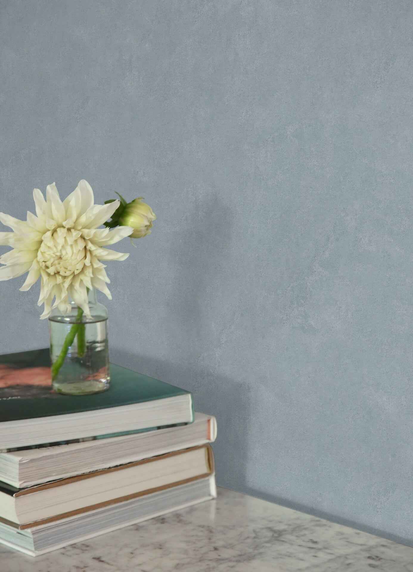 Mr Kate Daphne Limewash Dusty Blue Peel and Stick Wallpaper - York Wallcoverings - RMWS1311 - York Wallcoverings Wallpaper