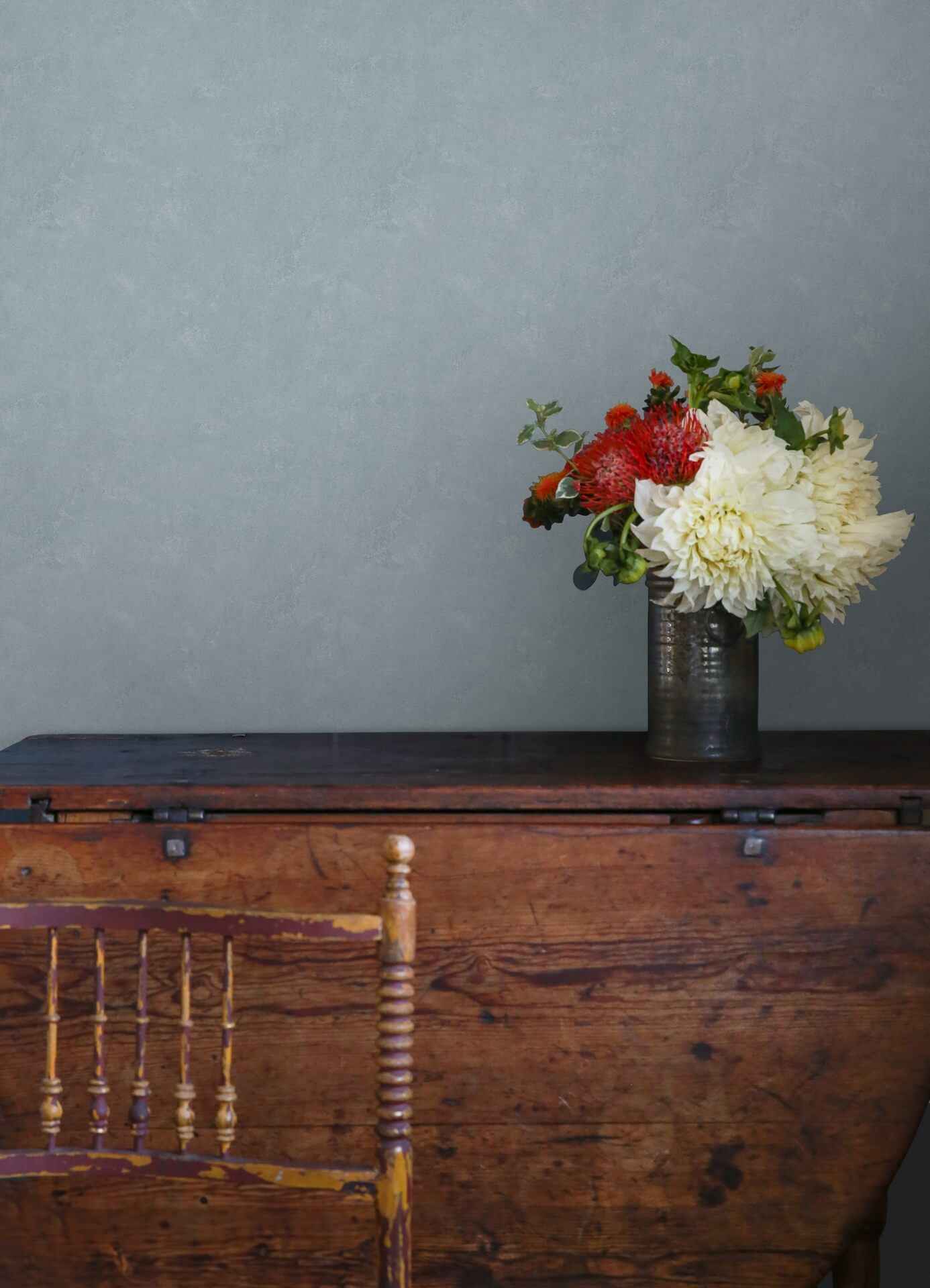 Mr Kate Daphne Limewash Dusty Blue Peel and Stick Wallpaper - York Wallcoverings - RMWS1311 - York Wallcoverings Wallpaper