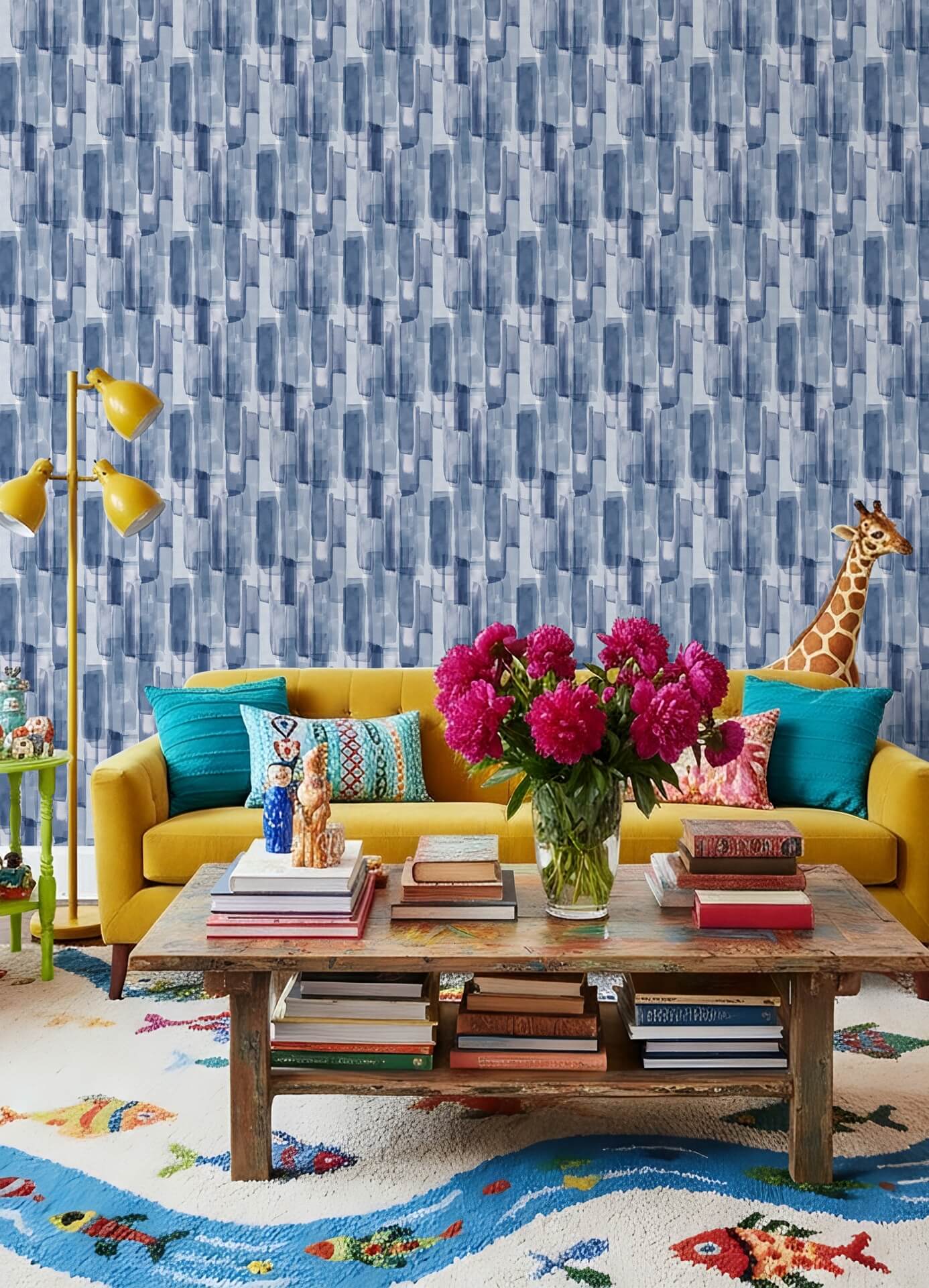 mr-kate-watercolor-glass-dark-blue-peel-and-stick-wallpaper-york-wallcoverings-rmws1314 - York Wallcoverings Wallpaper