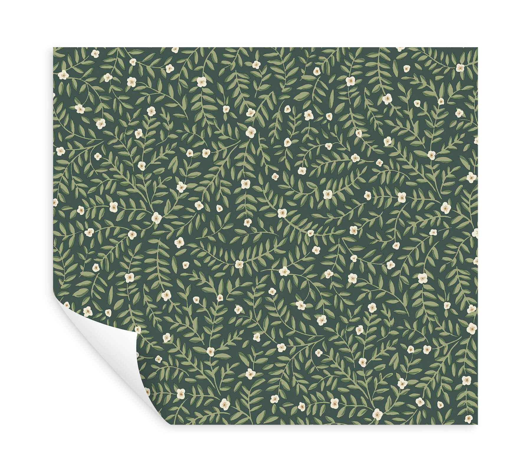 Elodie Evergreen Petite Floral Premium Peel + Stick Wallpaper - York Wallcoverings - PSW1674RL - York Wallcoverings Wallpaper
