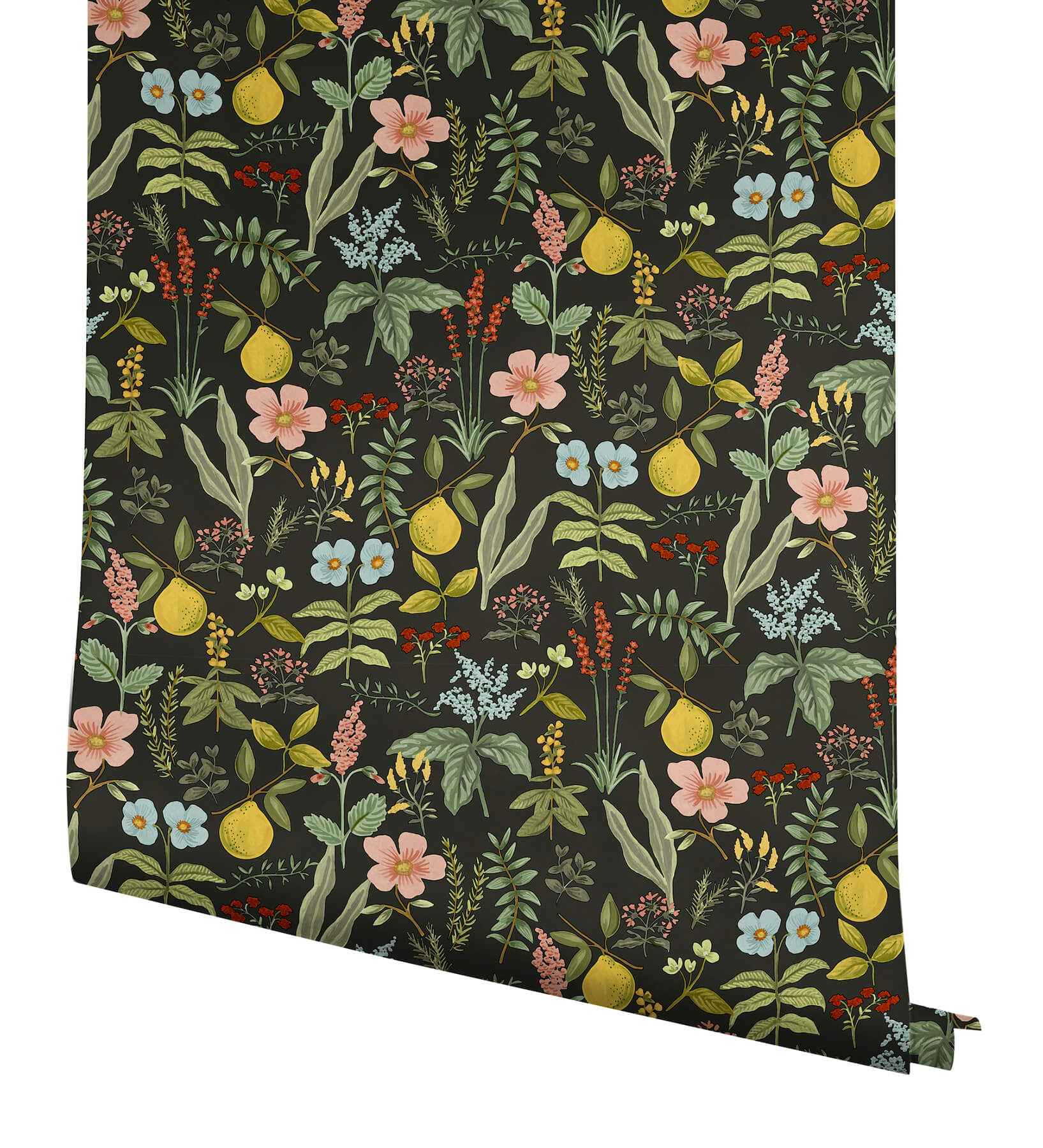 Herb Garden Black Botanical Premium Peel + Stick Wallpaper - York Wallcoverings - PSW1676RL