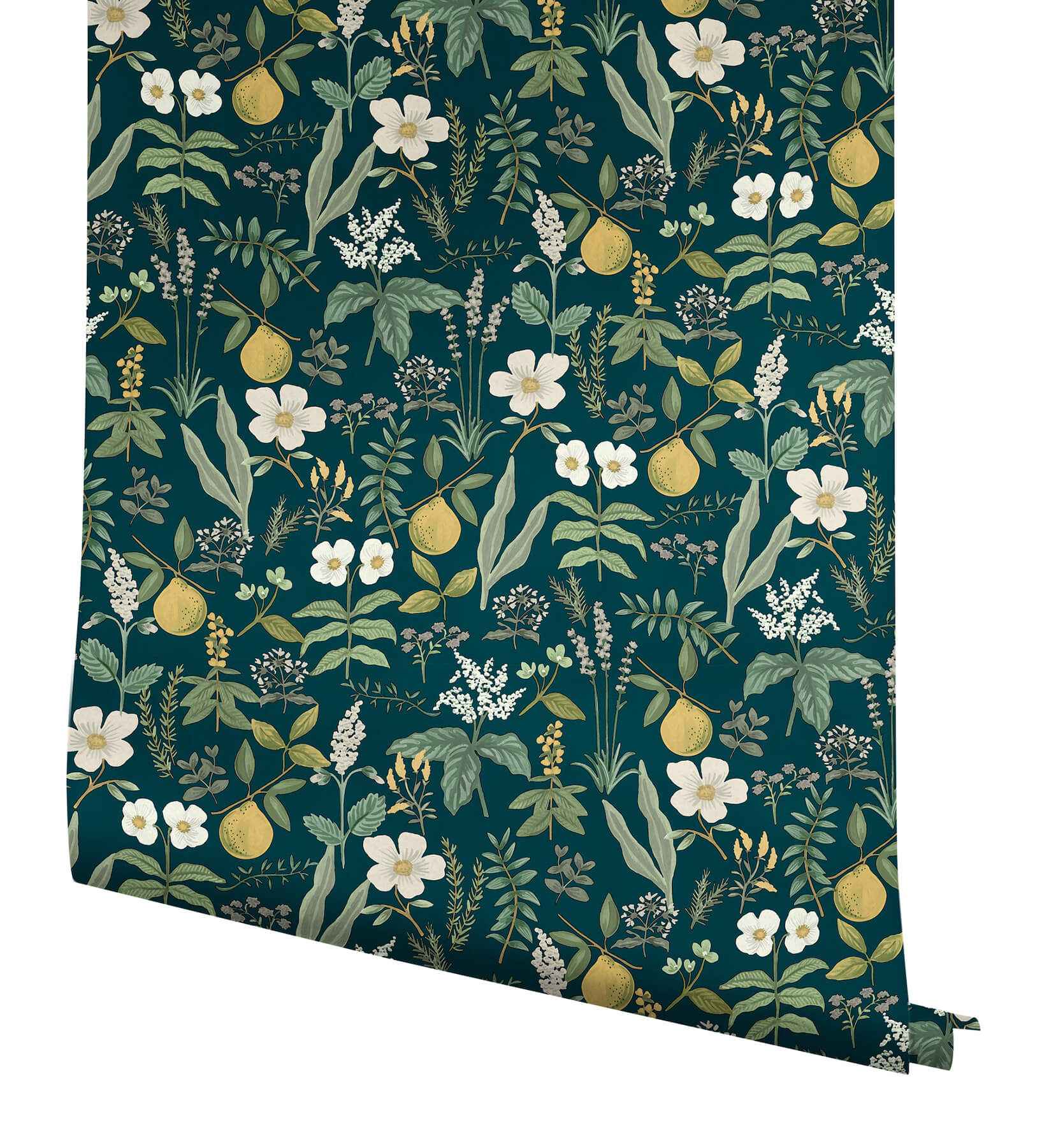 Herb Garden Navy Botanical Premium Peel + Stick Wallpaper - York Wallcoverings - PSW1677RL - York Wallcoverings Wallpaper