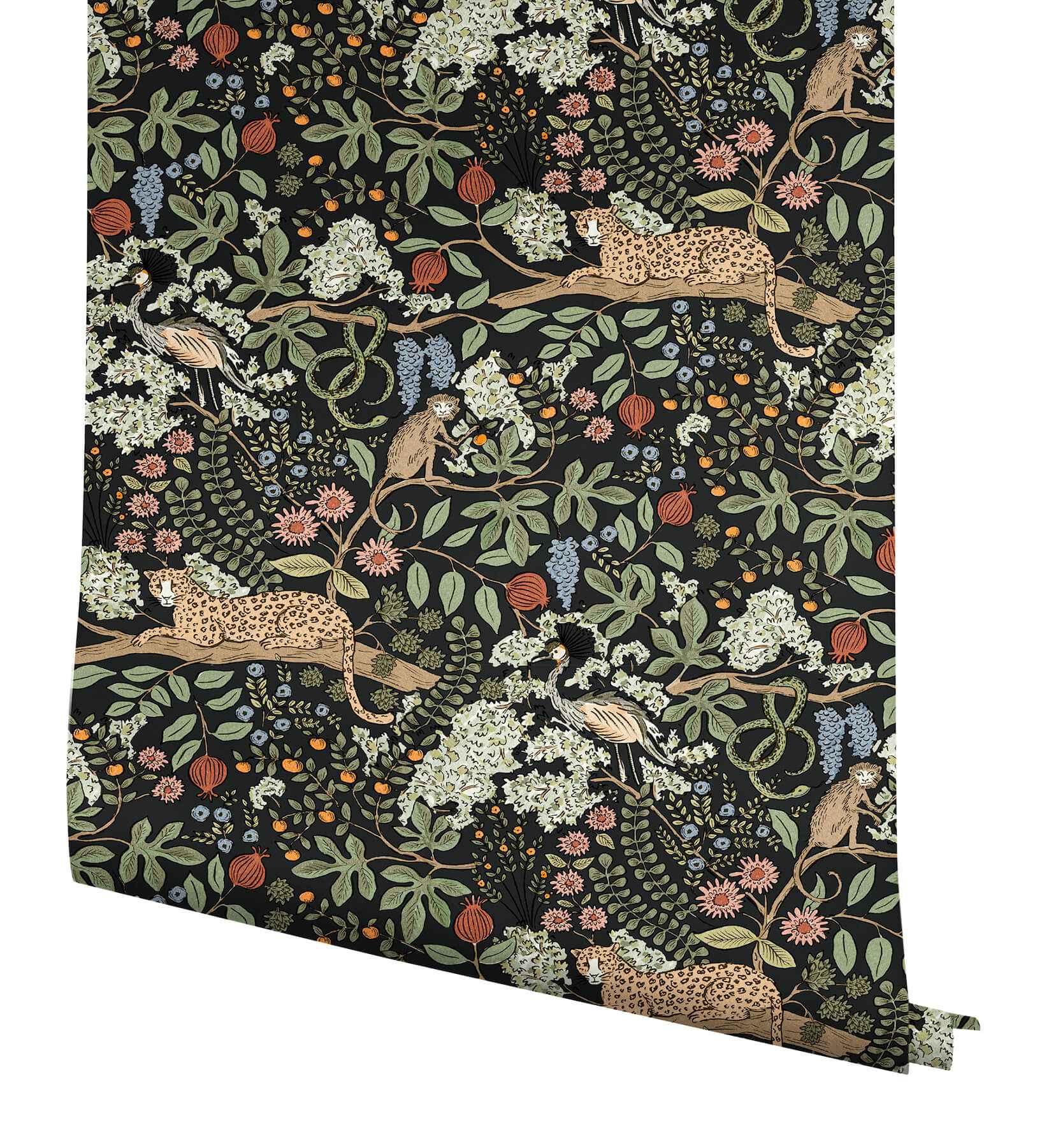 Safari Black Jungle Toile Premium Peel + Stick Wallpaper - York Wallcoverings - PSW1680RL - York Wallcoverings Wallpaper
