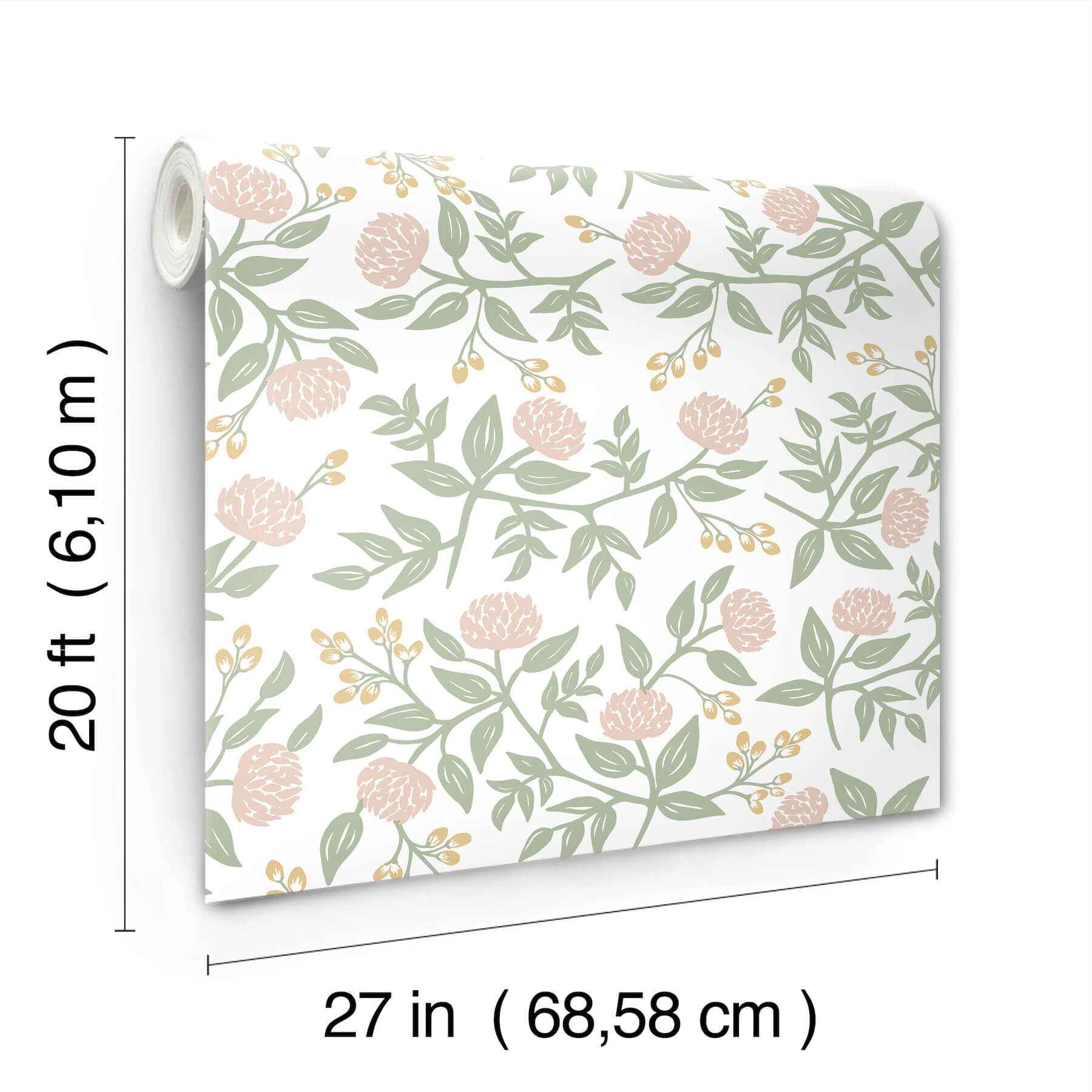 Peonies Blush Floral Premium Peel + Stick Wallpaper - York Wallcoverings - PSW1685RL - York Wallcoverings Wallpaper