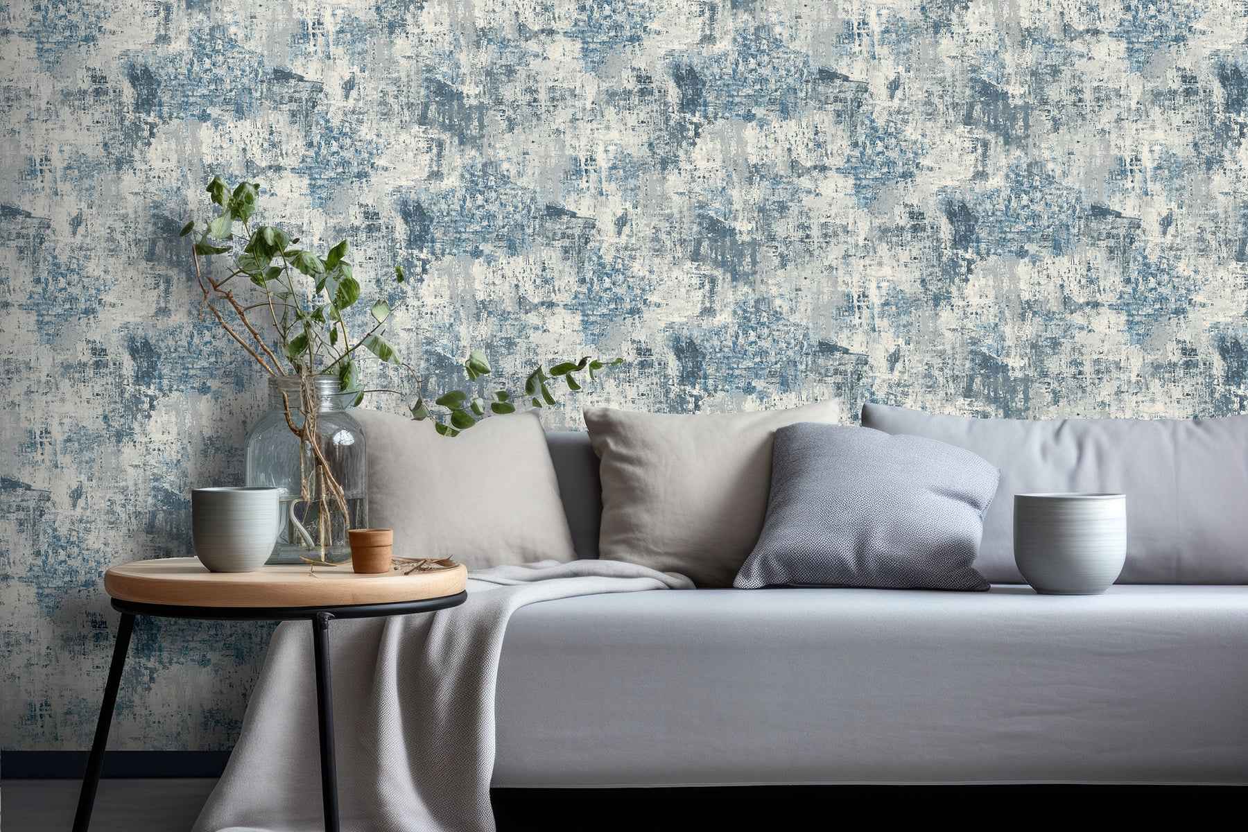 Sergio Blue Abstract Texture Wallpaper - York Wallcoverings - AH100192AH - York Wallcoverings Wallpaper