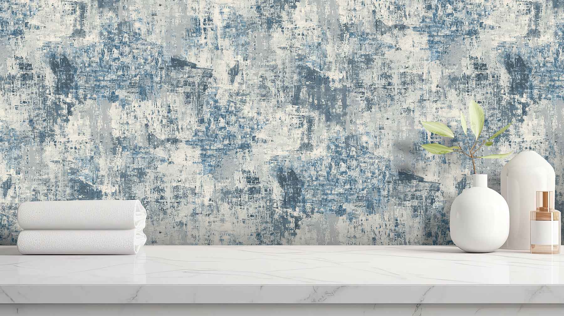 Sergio Blue Abstract Texture Wallpaper - York Wallcoverings - AH100192AH - York Wallcoverings Wallpaper