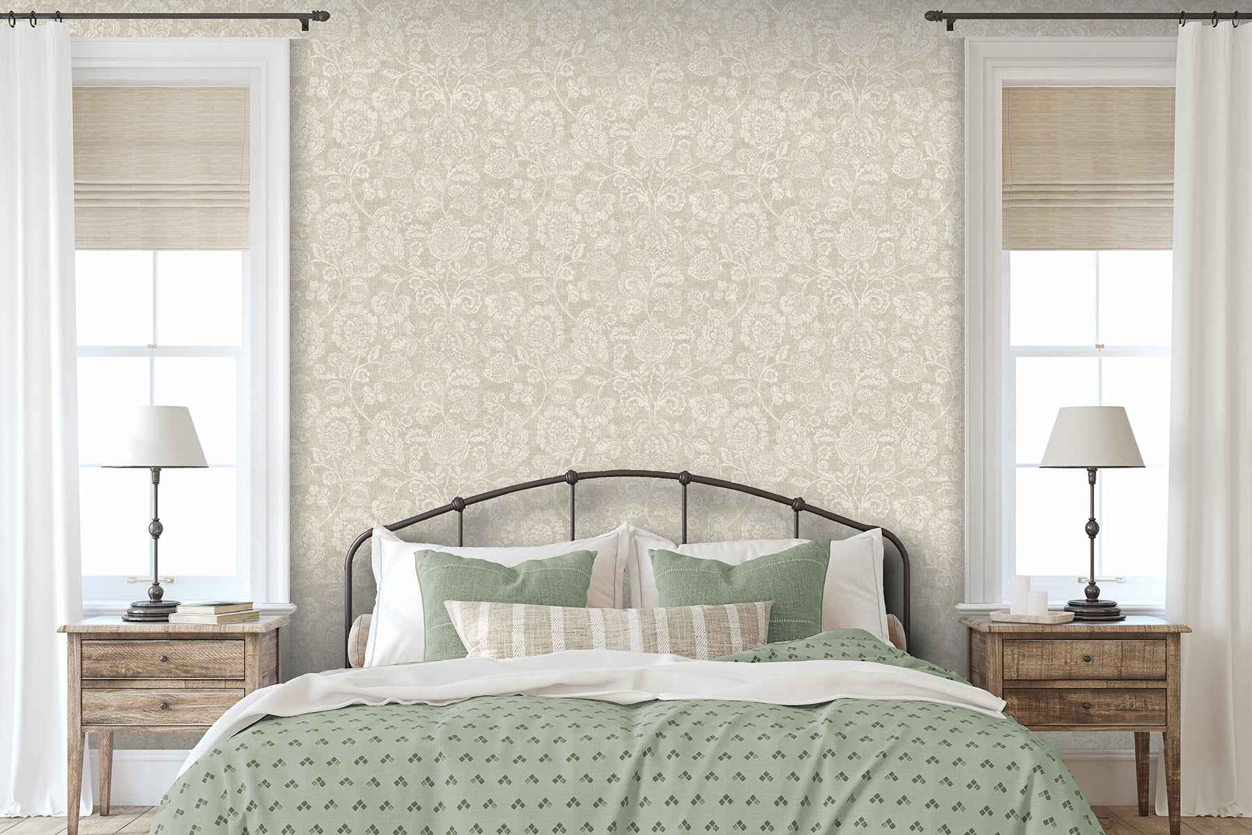 Verity Neutral Jacobean Trail Wallpaper - York Wallcoverings - AH100194AH - York Wallcoverings Wallpaper