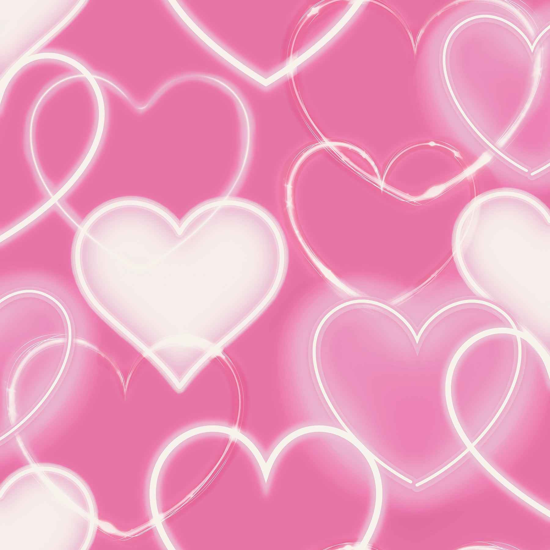 Effie Pink Neon Heart Wallpaper - York Wallcoverings - AH100222AH - York Wallcoverings Wallpaper
