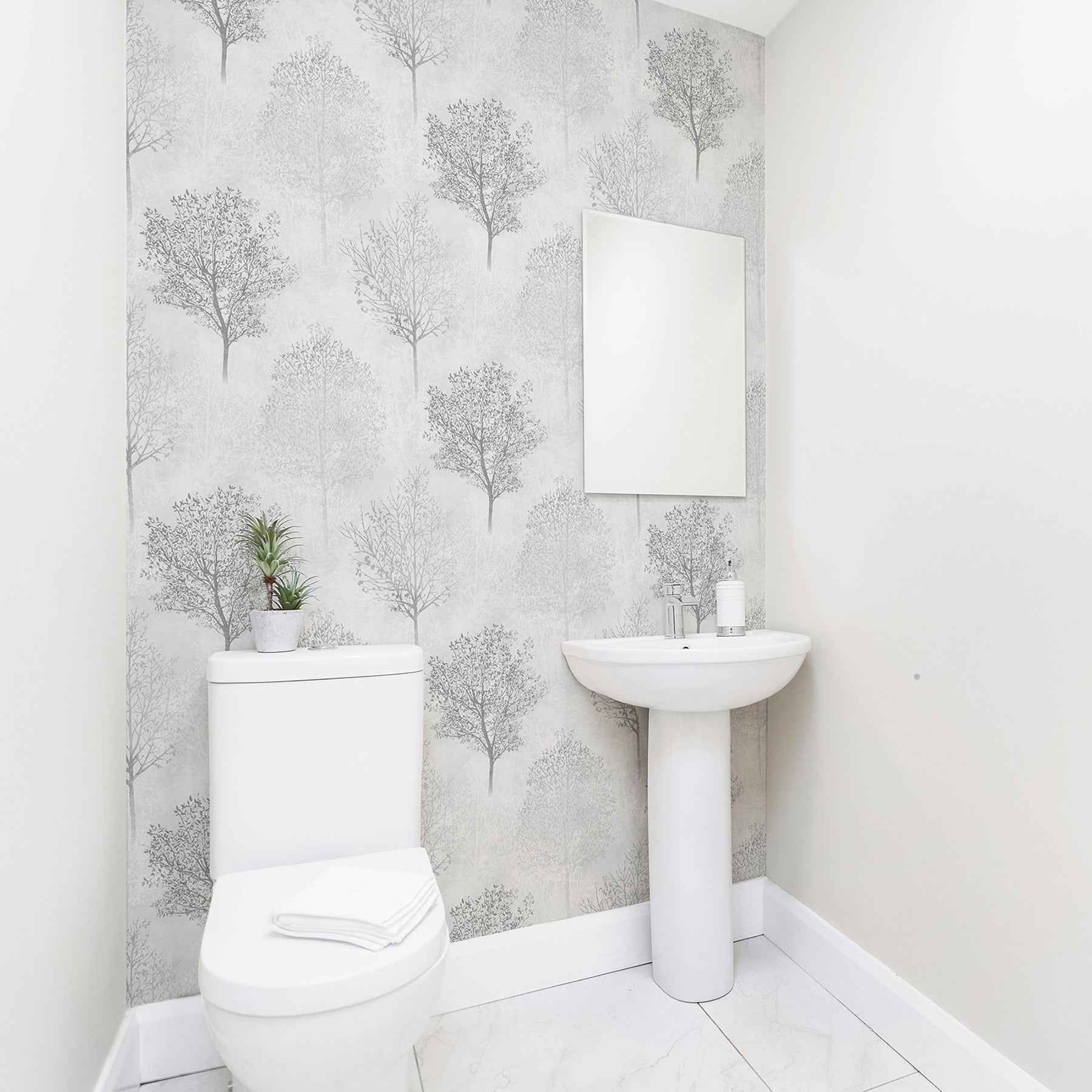 Agatha Black Trees Wallpaper - York Wallcoverings - AH256701 - York Wallcoverings Wallpaper