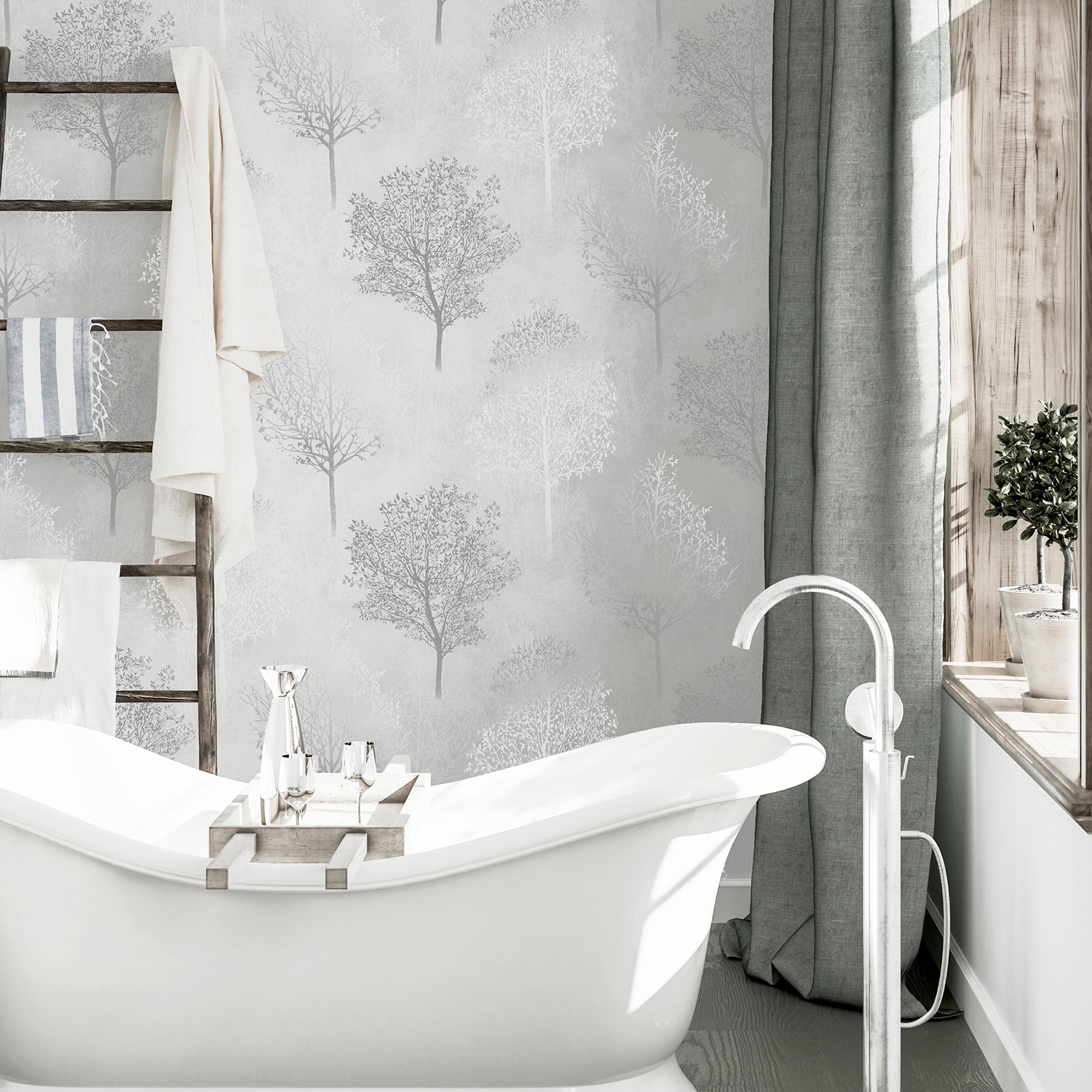 agatha-black-trees-wallpaper-york-wallcoverings-ah256701 - York Wallcoverings Papel pintado