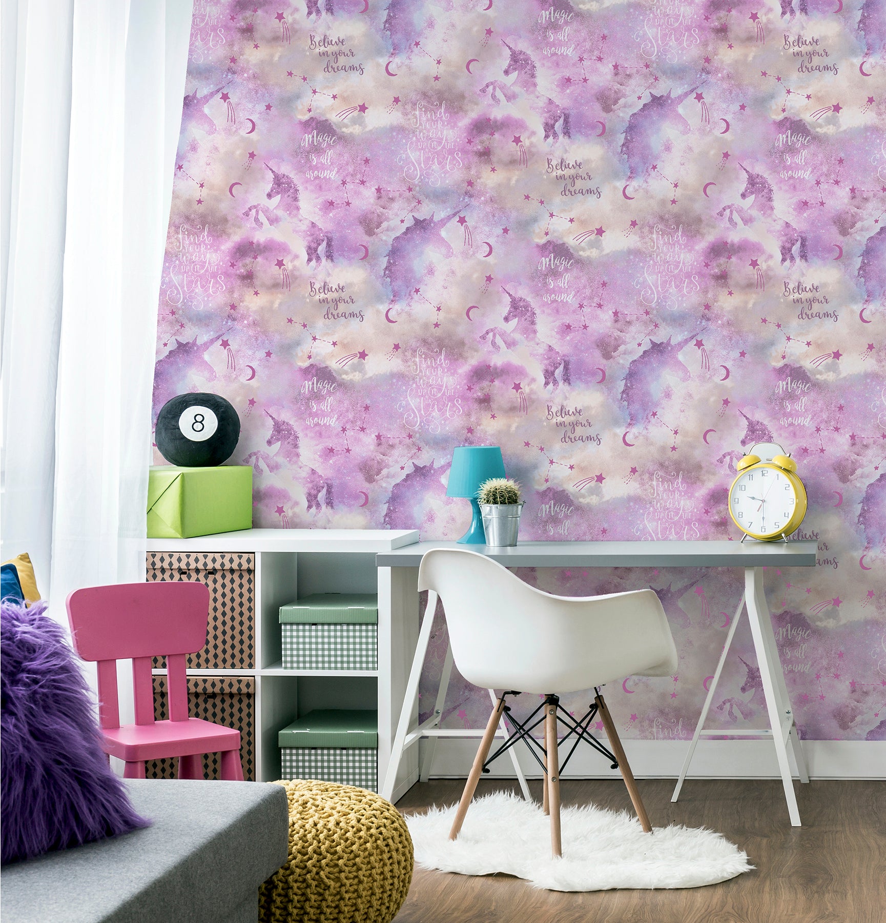 xena-pink-galaxy-unicorn-wallpaper-york-wallcoverings-ah292901 - York Wallcoverings Wallpaper