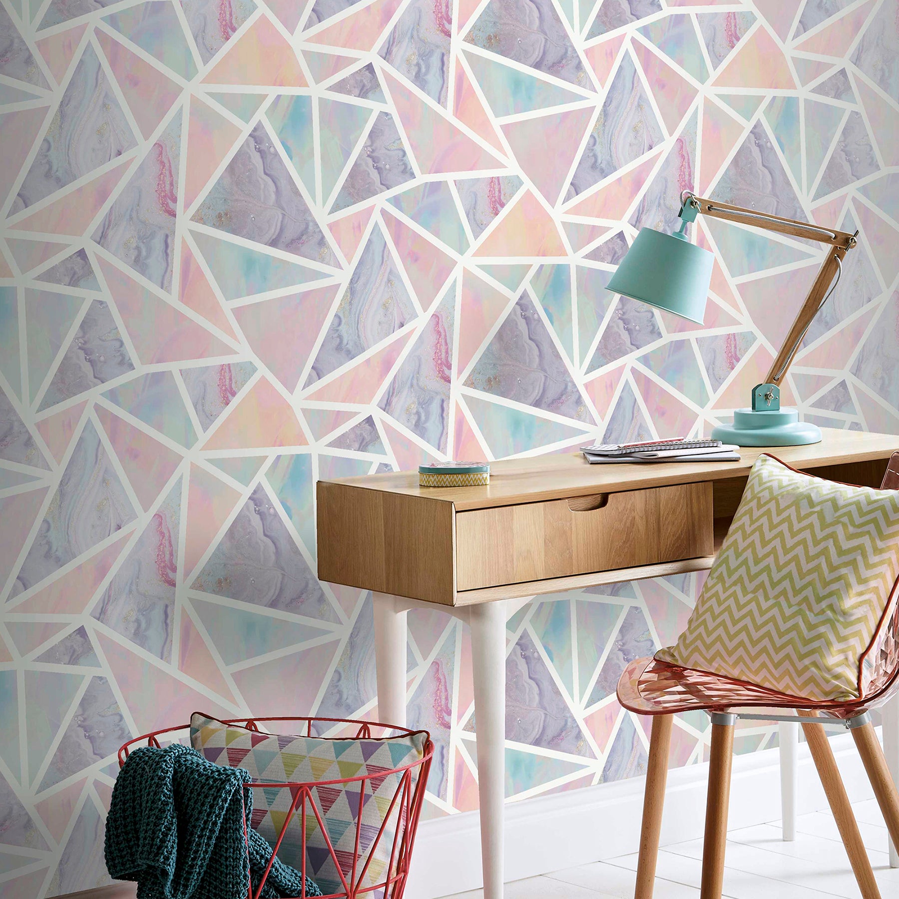 lizzie-pastel-triangles-wallpaper-york-wallcoverings-ah296002 - York Wallcoverings Wallpaper