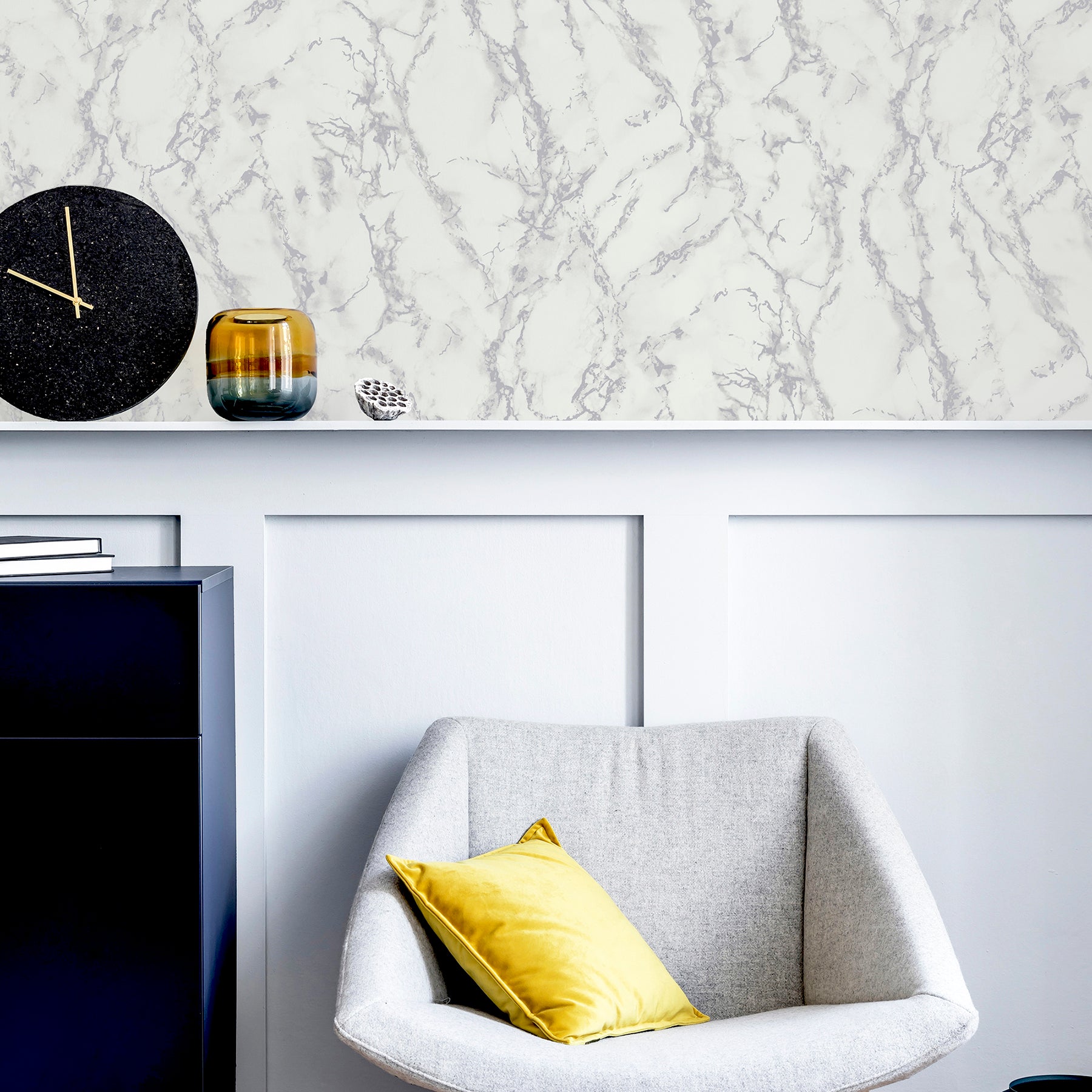 siward-white-metallic-marble-wallpaper-york-wallcoverings-ah296701 - York Wallcoverings Wallpaper