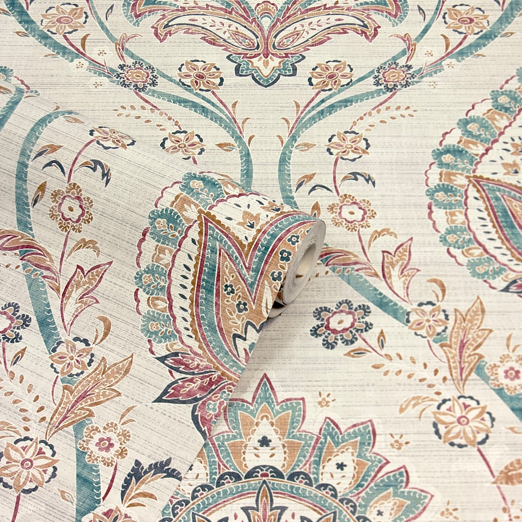 teigen-multicolor-floral-damask-wallpaper-york-wallcoverings-ah296909 - York Wallcoverings Wallpaper