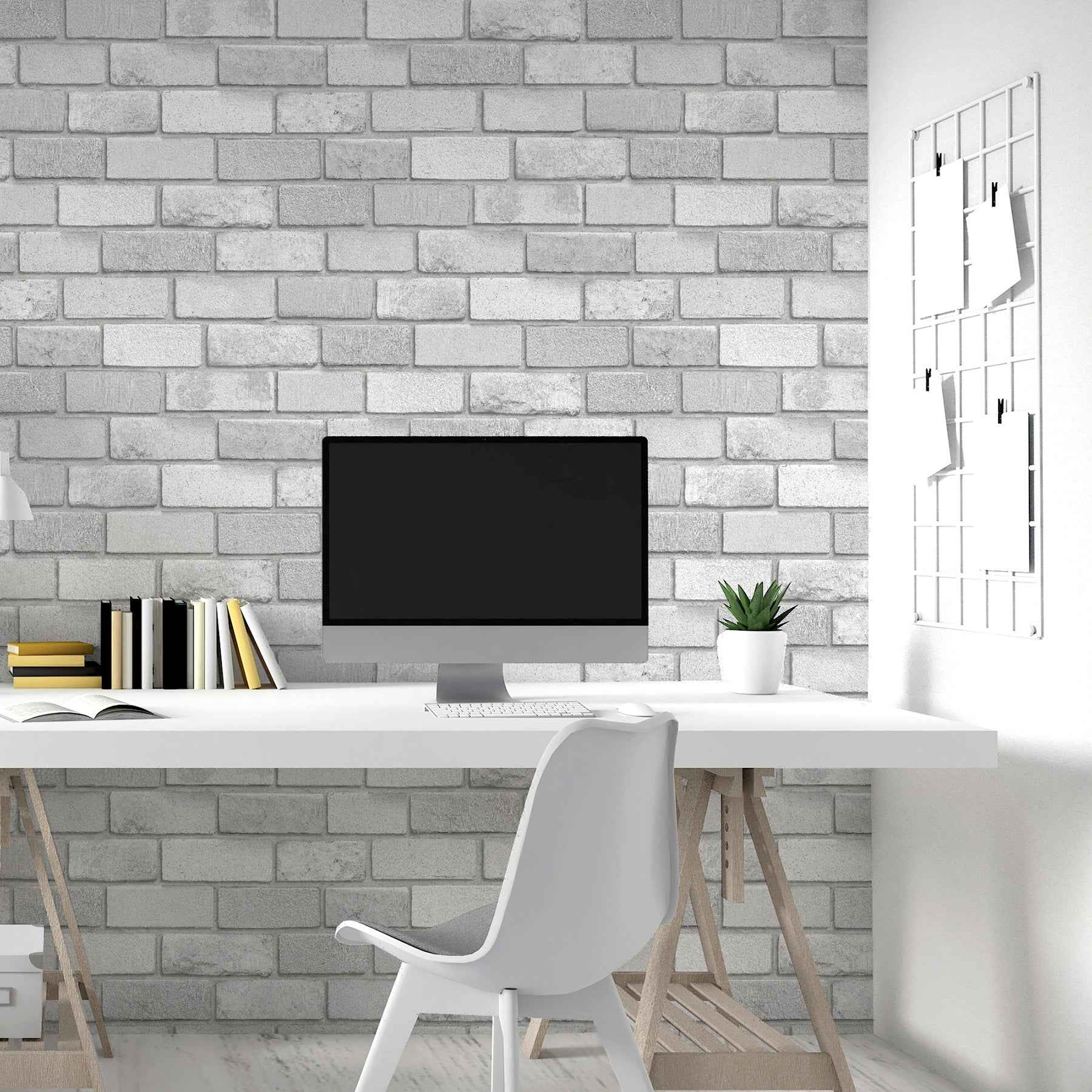 Truman Dove Brick Wallpaper - York Wallcoverings - AH669401 - York Wallcoverings Wallpaper