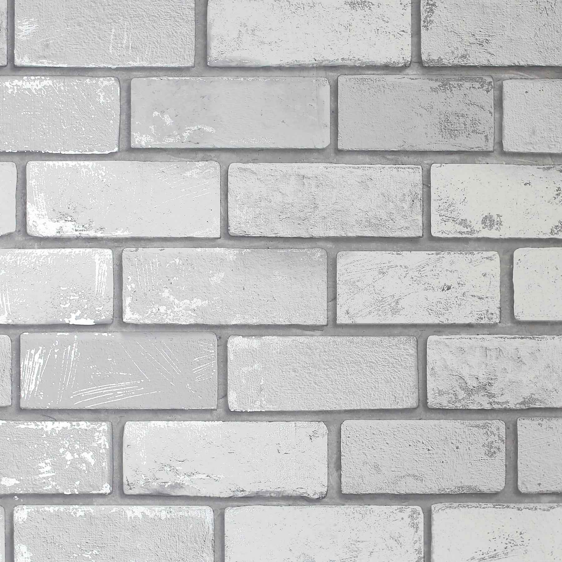 Myron Dove Metallic Brick Wallpaper - York Wallcoverings - AH692201 - York Wallcoverings Wallpaper
