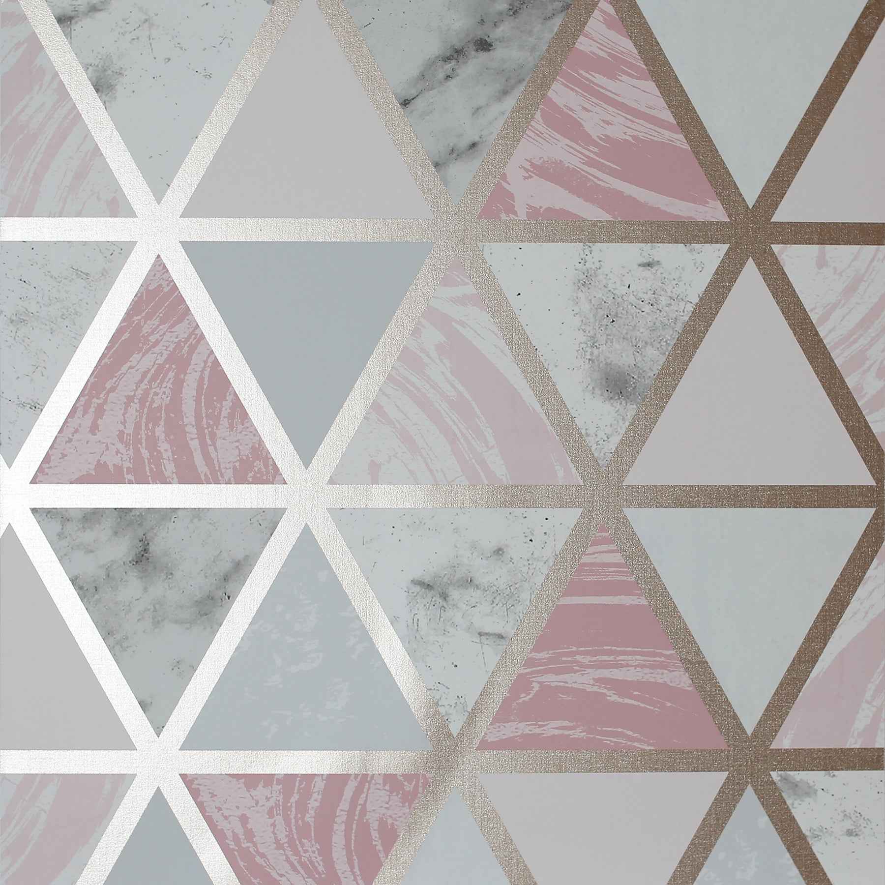 Marcy Pink Triangle Grid Wallpaper - York Wallcoverings - AH692205