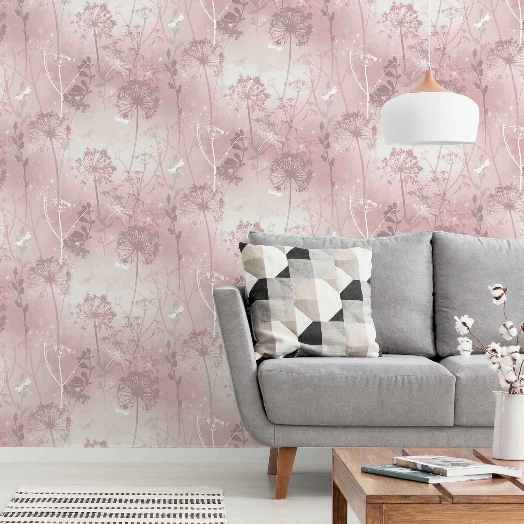 Lena Pink Floral Wallpaper - York Wallcoverings - AH692305 - York Wallcoverings Wallpaper
