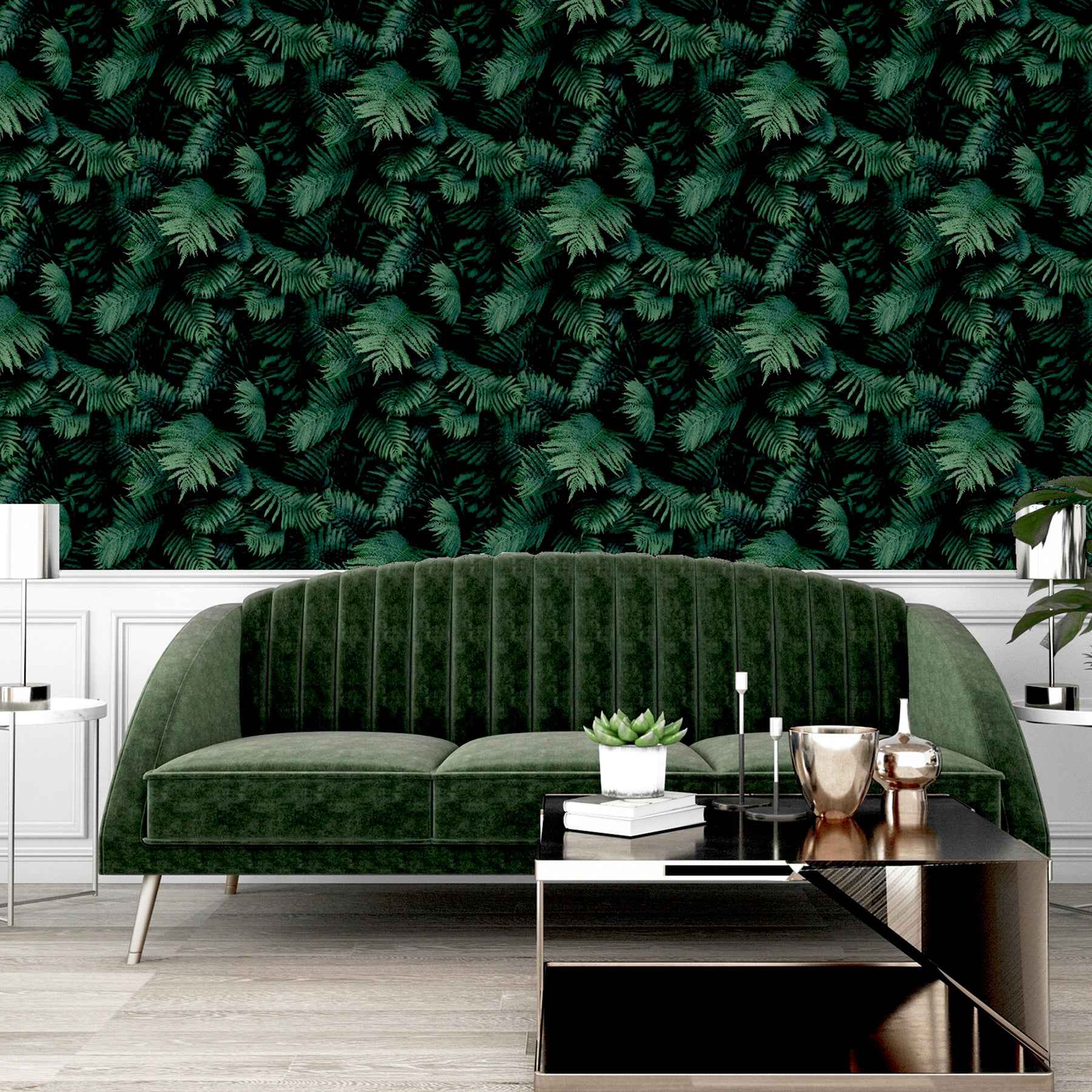 Winona Green Ferns Wallpaper - York Wallcoverings - AH907601 - York Wallcoverings Wallpaper