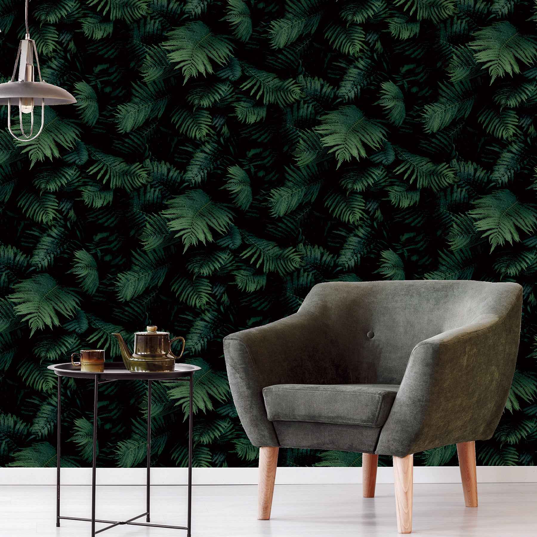 Winona Green Ferns Wallpaper - York Wallcoverings - AH907601 - York Wallcoverings Wallpaper