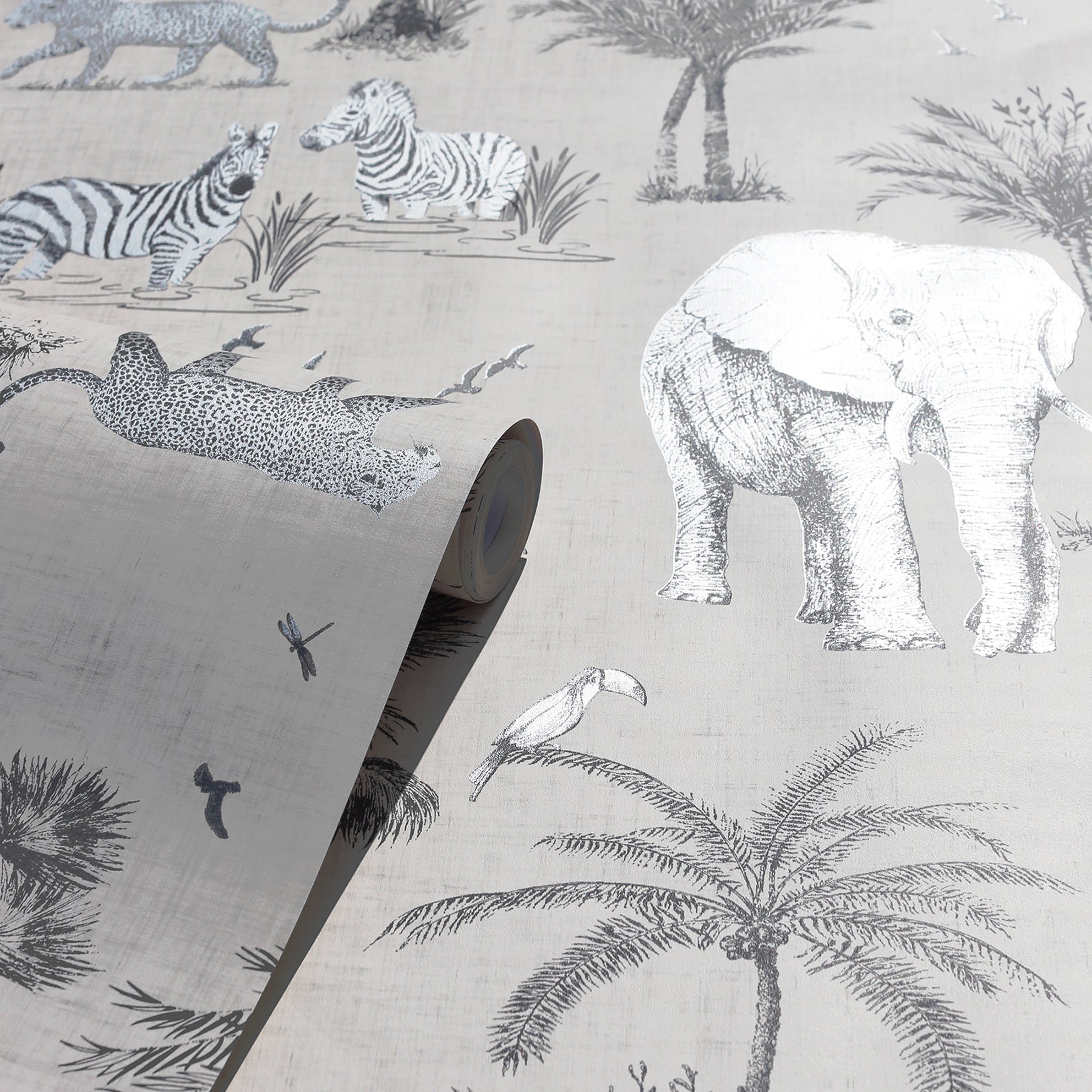 lionel-grey-safari-lagoon-wallpaper-york-wallcoverings-ah908902 - York Wallcoverings Wallpaper
