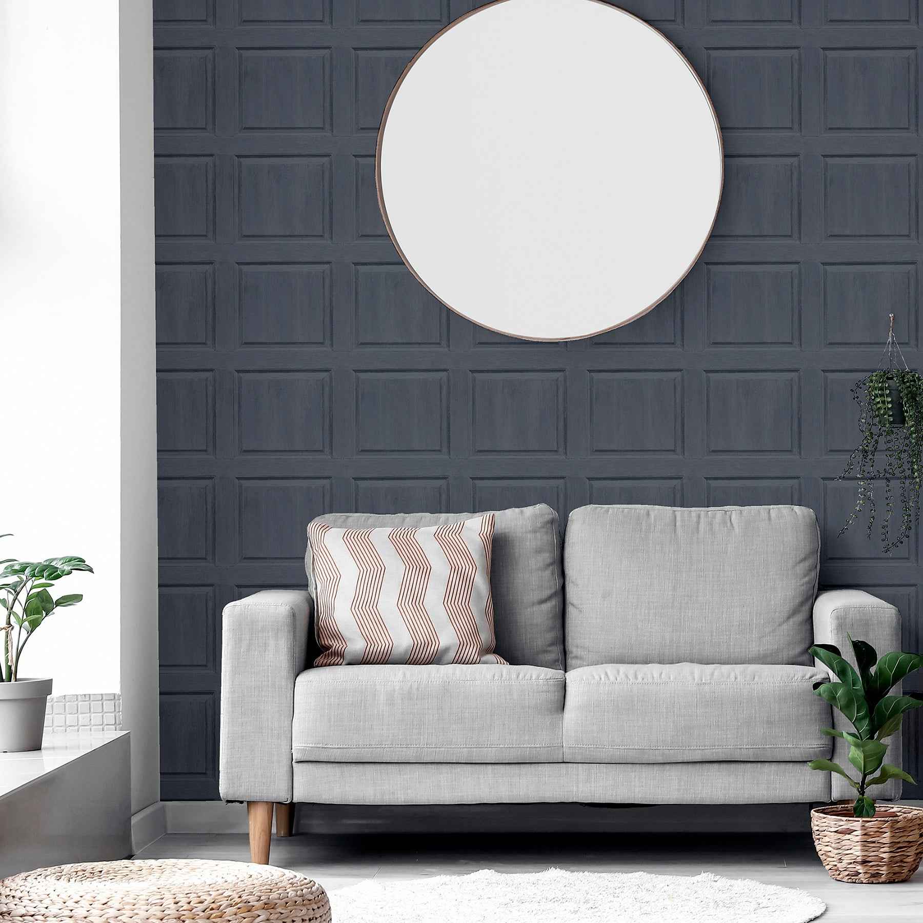 Bellamy Charcoal Wooden Panel Wallpaper - York Wallcoverings - AH909600 - York Wallcoverings Wallpaper