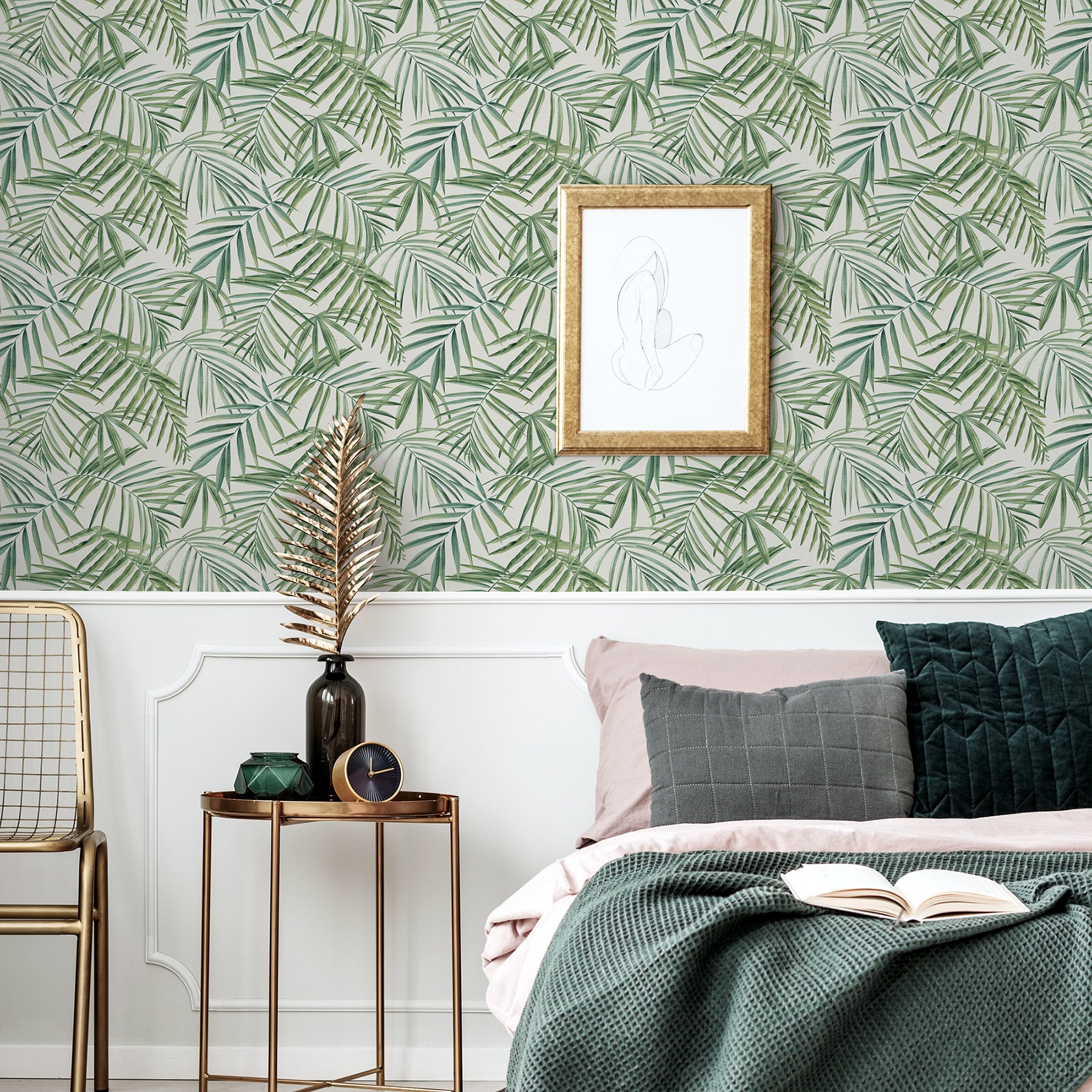 juan-green-palm-leaves-wallpaper-york-wallcoverings-ah923909 - York Wallcoverings Papel pintado
