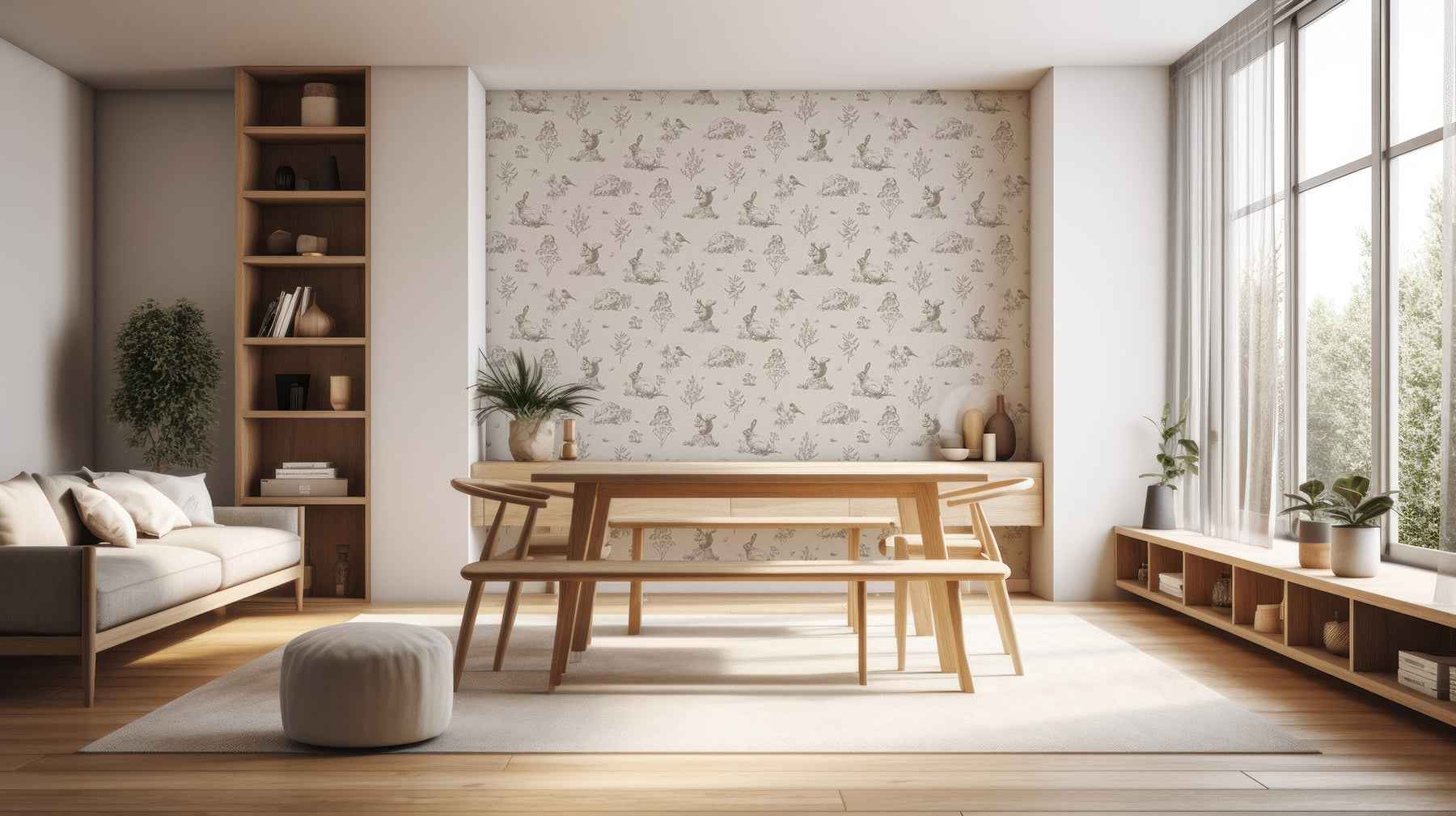 Clawford Beige Meadow Friends Wallpaper - York Wallcoverings - AH924409 - York Wallcoverings Wallpaper
