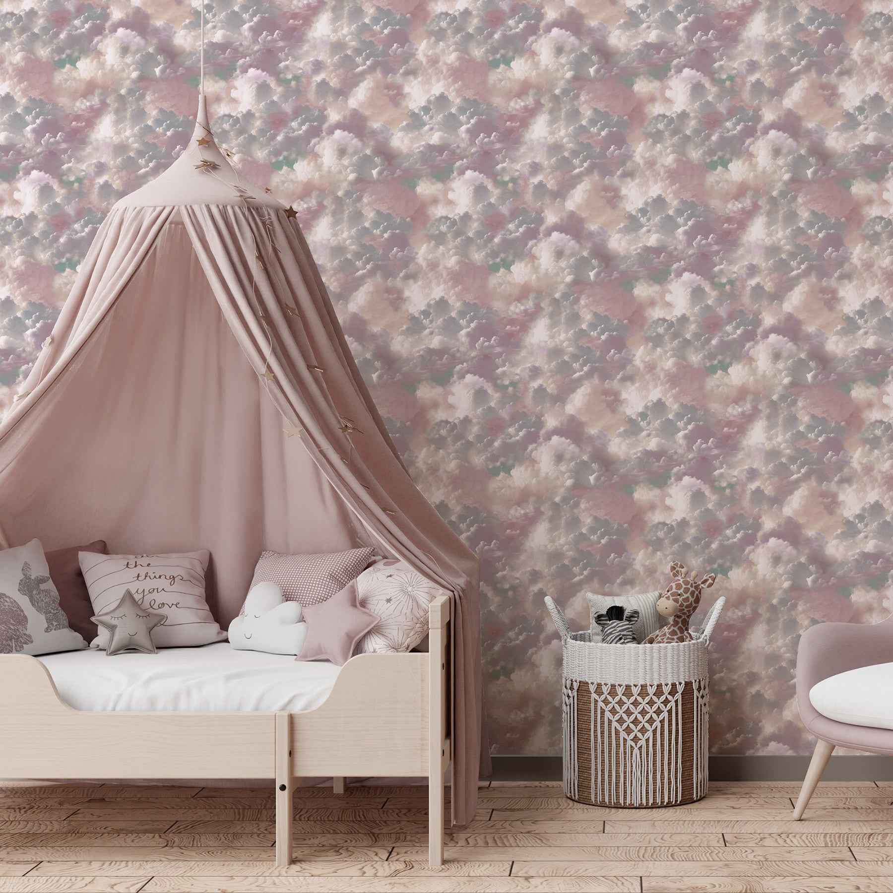 Merryweather Violet Cloudy Skies Wallpaper - York Wallcoverings - AH924508 - York Wallcoverings Wallpaper