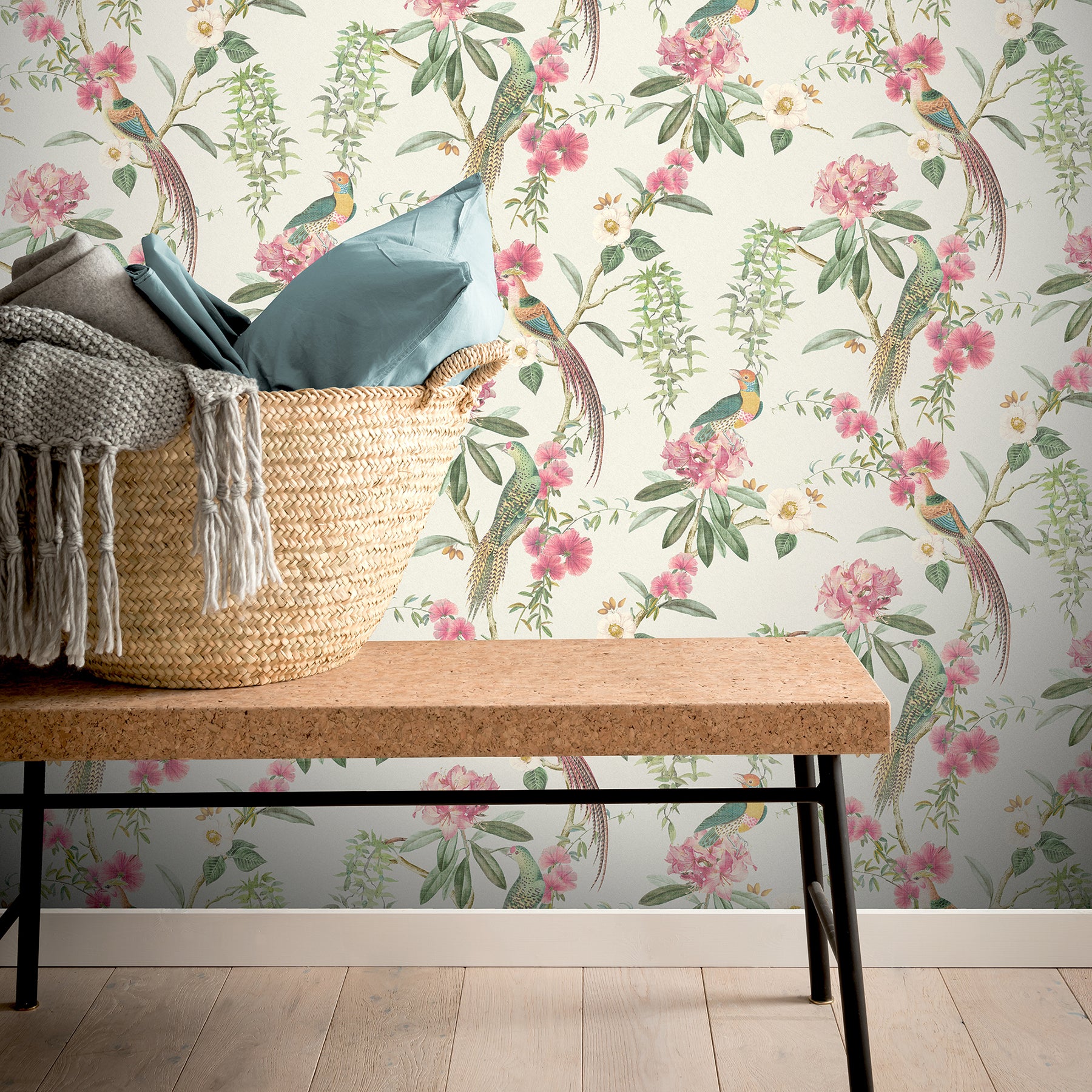 celine-pink-courtyard-garden-wallpaper-york-wallcoverings-ah924907 - York Wallcoverings Wallpaper