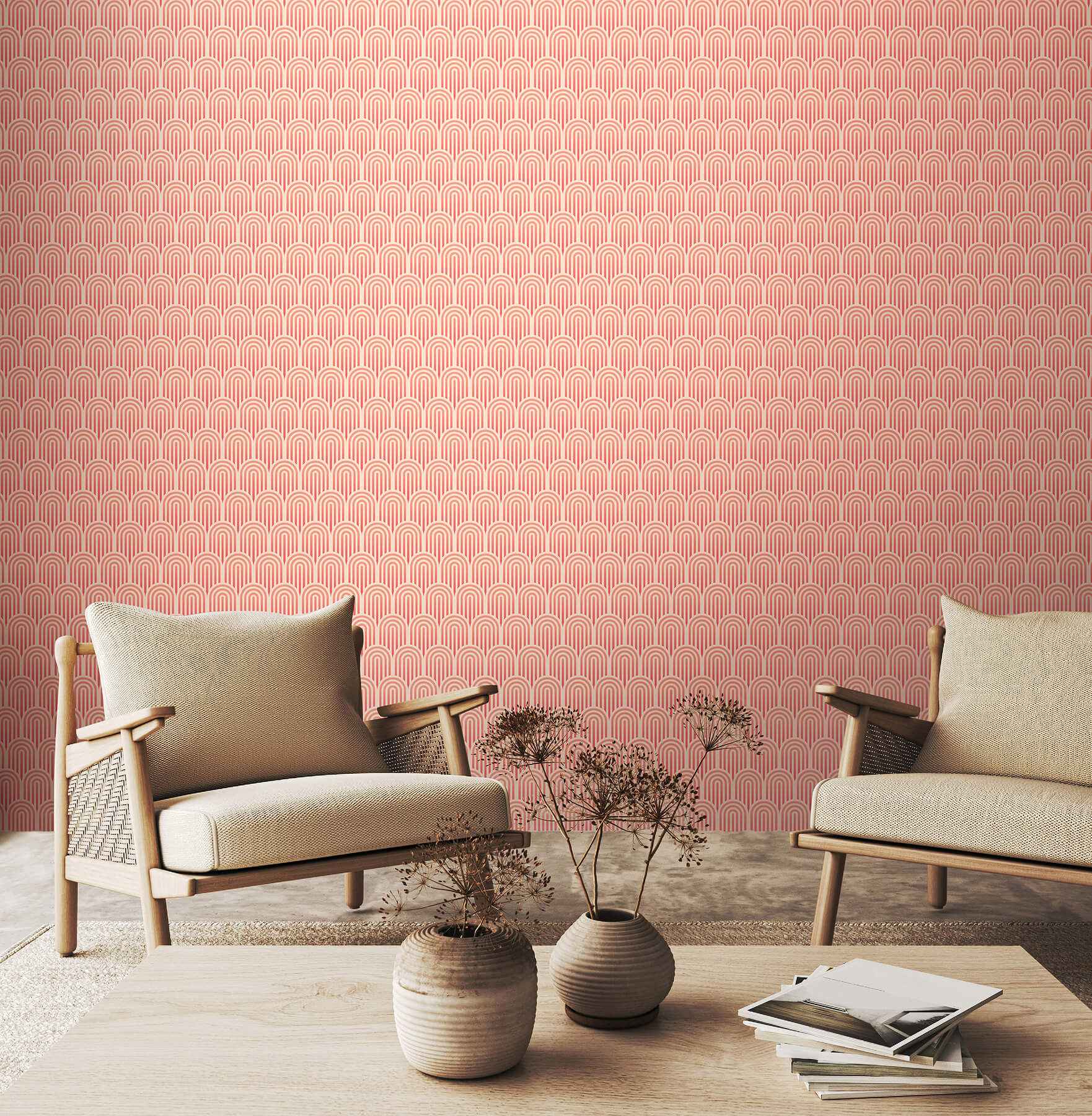 Retro Arch Blush Pink Peel and Stick Wallpaper - York Wallcoverings - HWA1072PU - York Wallcoverings Wallpaper