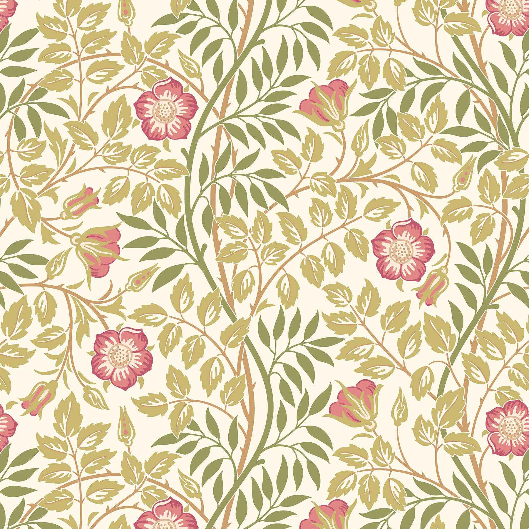 Rosehip Trail Rose Pink Peel and Stick Wallpaper - York Wallcoverings - HWA1099PU - York Wallcoverings Wallpaper
