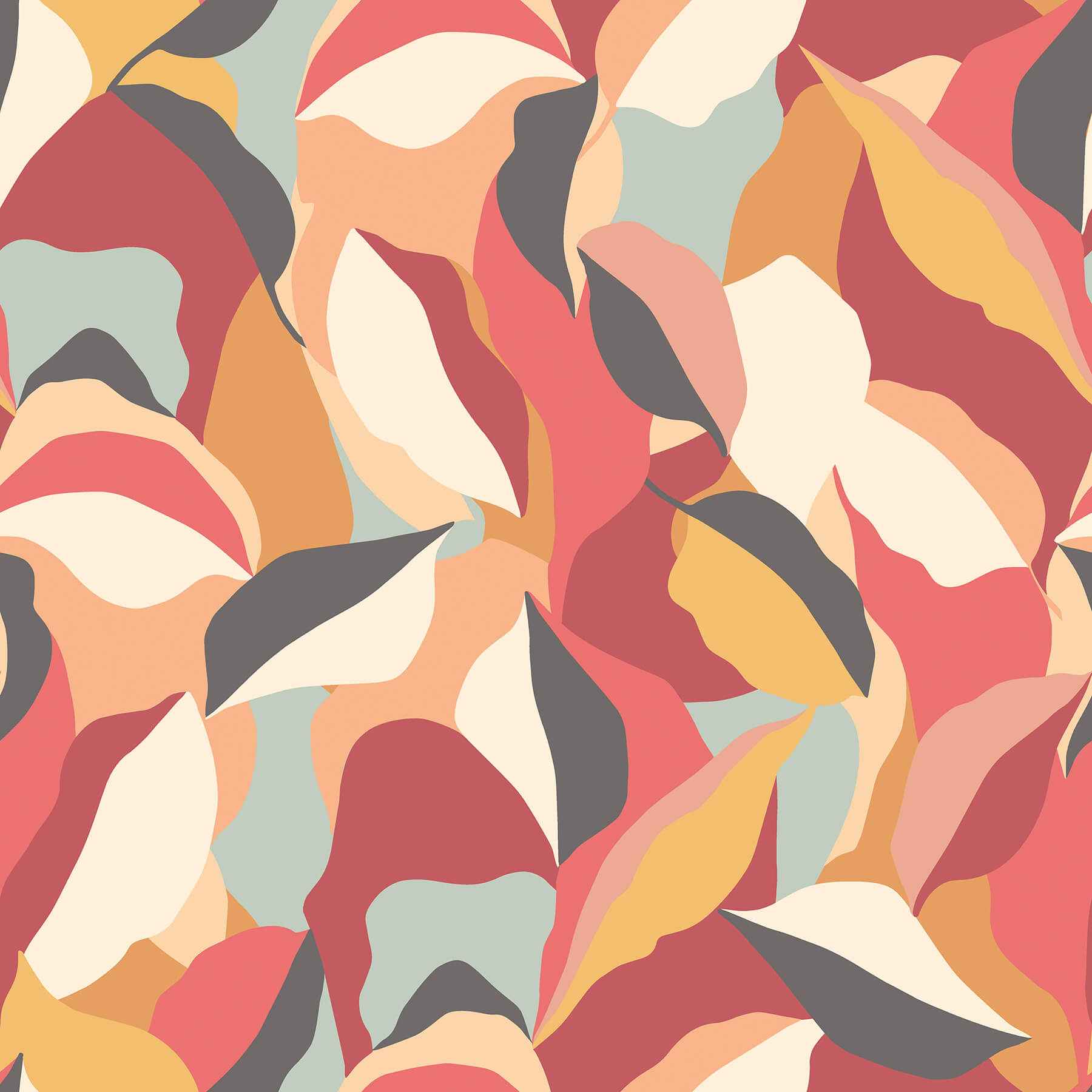 Leafy Patchwork Spice Mix Peel and Stick Wallpaper - York Wallcoverings - HWA1157PU - York Wallcoverings Wallpaper