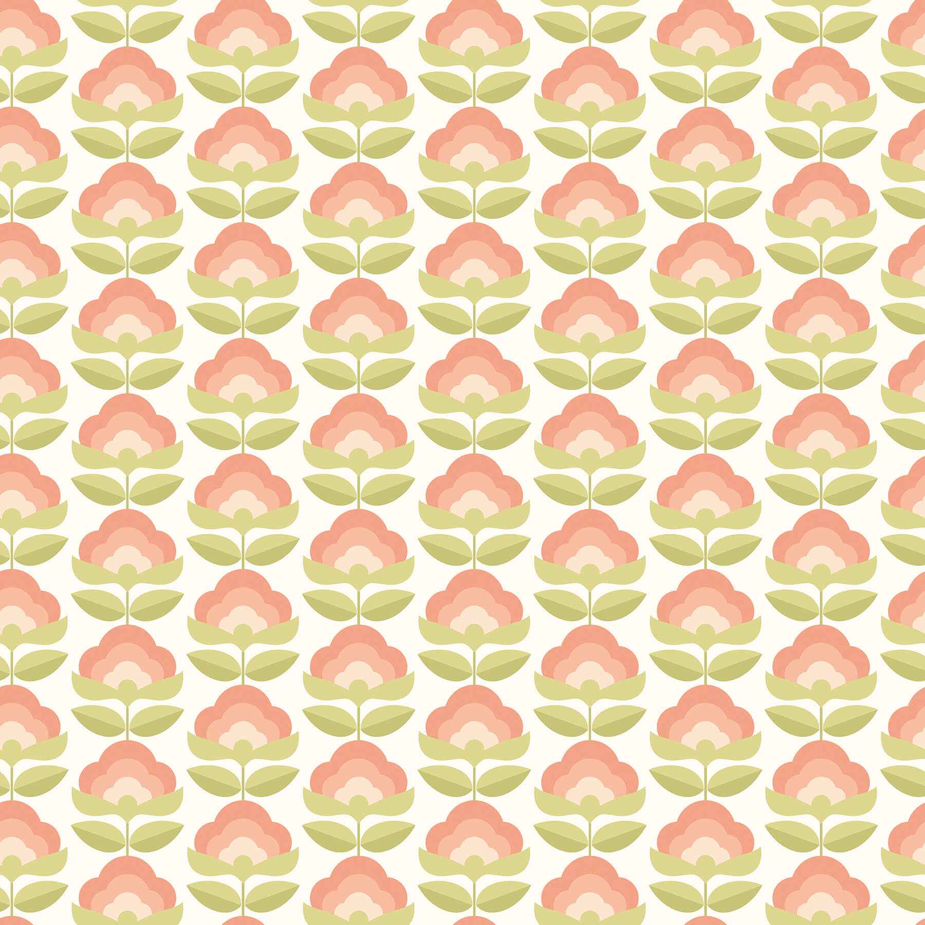 Retro Flower Apricot Mix Peel and Stick Wallpaper - York Wallcoverings - HWA1169PU - York Wallcoverings Wallpaper