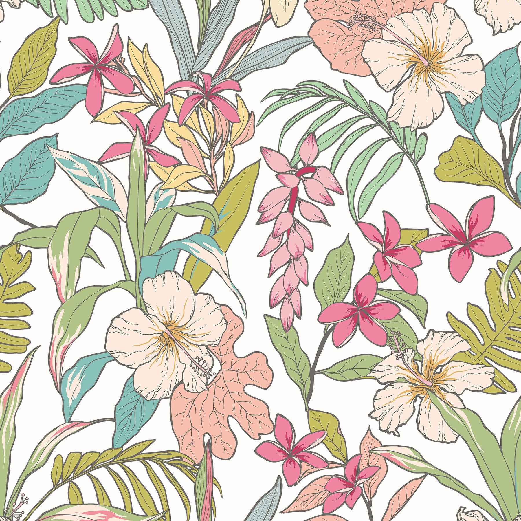 Oasis Apple Rose Peel and Stick Wallpaper - York Wallcoverings - HWA1207PU - York Wallcoverings Wallpaper