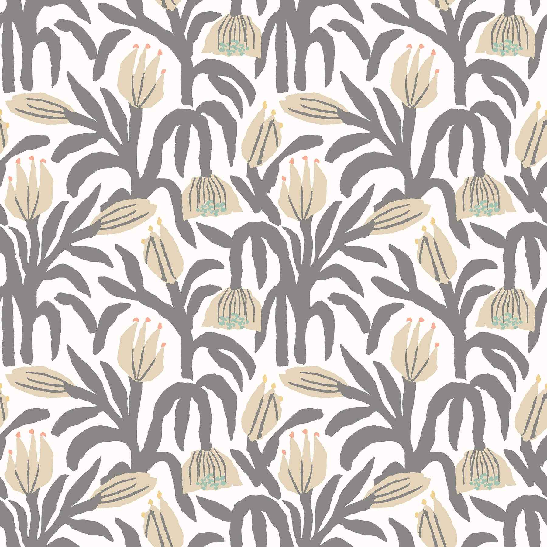 Chunky Flower Black White Peel and Stick Wallpaper - York Wallcoverings - HWA1150PU - York Wallcoverings Wallpaper