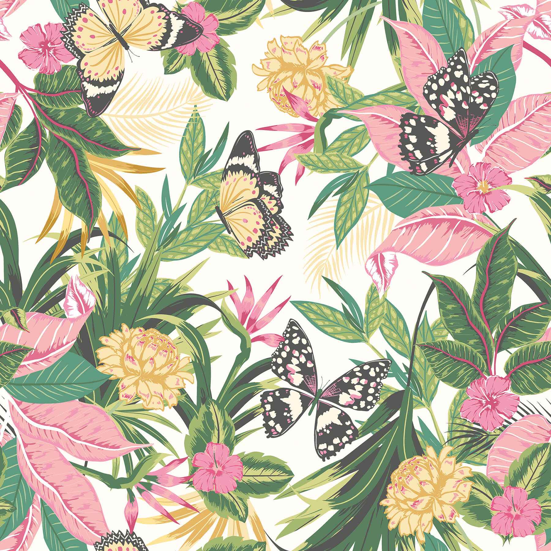 Paradise Flamingo Peel and Stick Wallpaper - York Wallcoverings - HWA1191PU