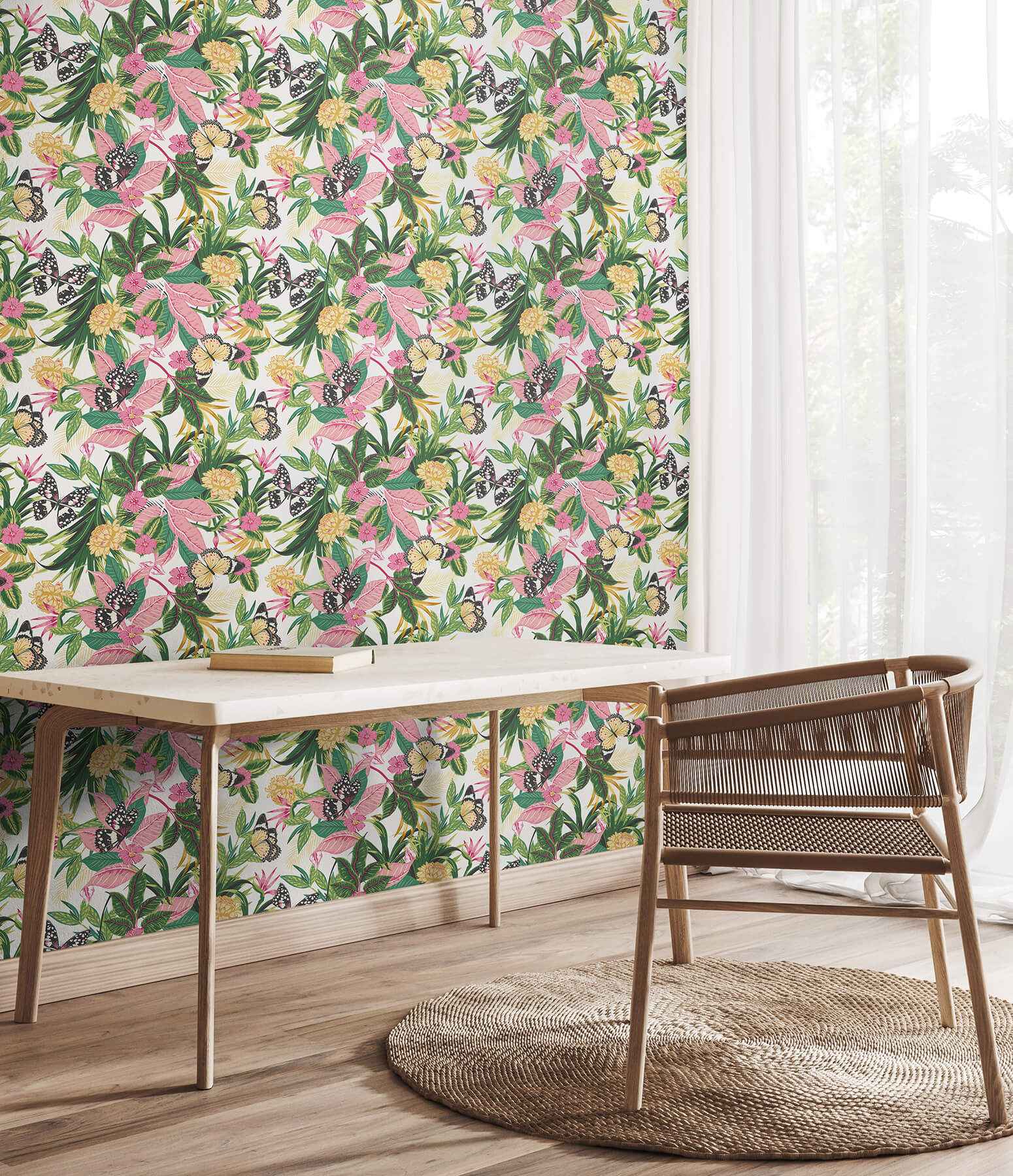 Paradise Flamingo Peel and Stick Wallpaper - York Wallcoverings - HWA1191PU - York Wallcoverings Wallpaper