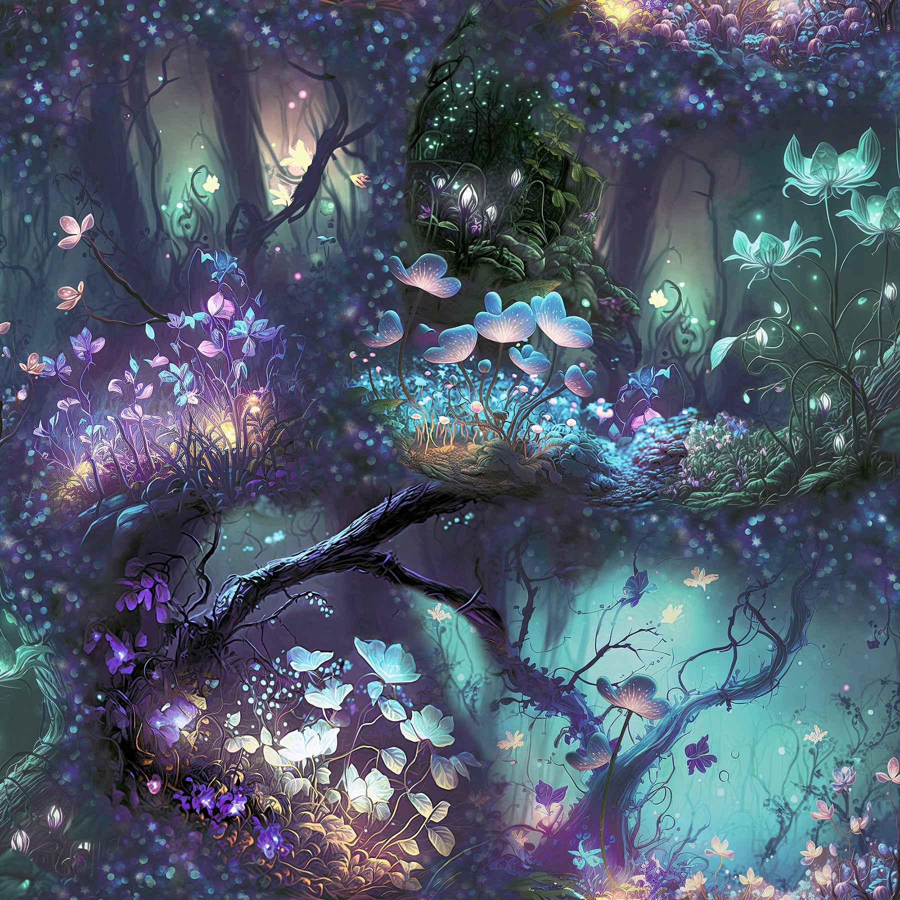Oleda Dark Blue Magical Garden Wallpaper - York Wallcoverings - AH923804 - York Wallcoverings Wallpaper