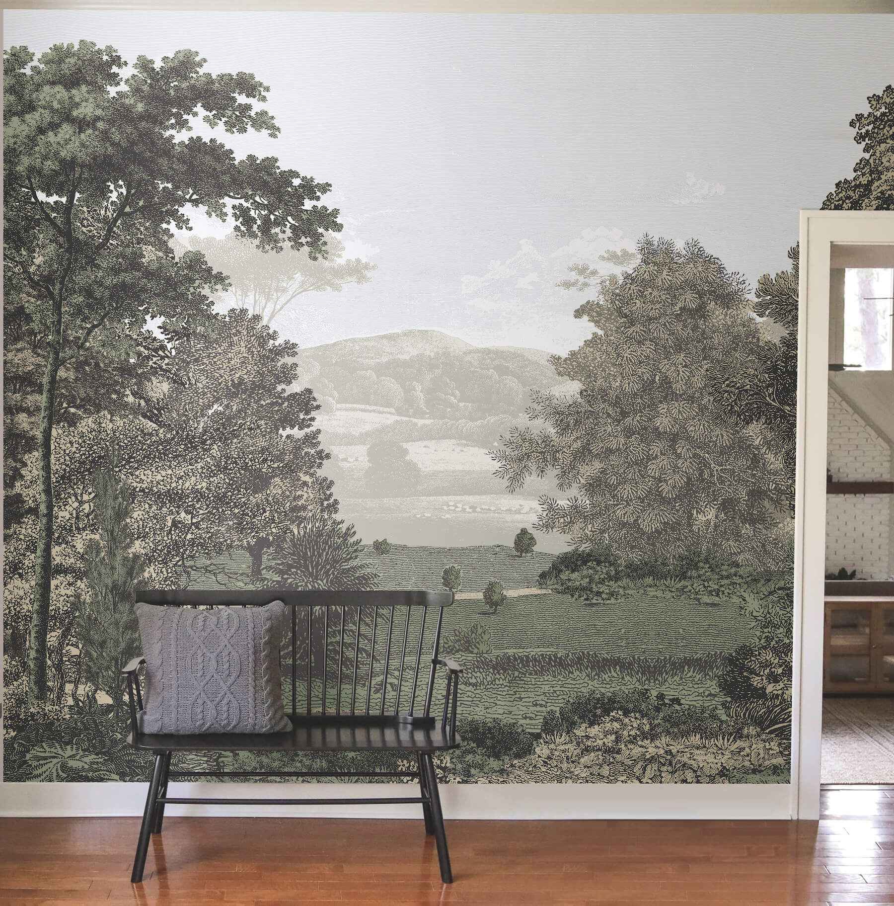 Scenic Pastures Morning Light Peel & Stick Mural - York Wallcoverings - PSW1456M - York Wallcoverings Wallpaper
